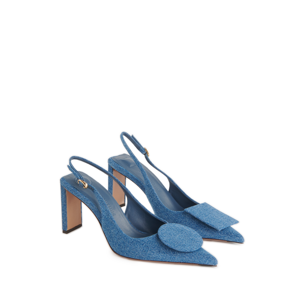 Shop Jacquemus Duelo Slingback Heels In Blue