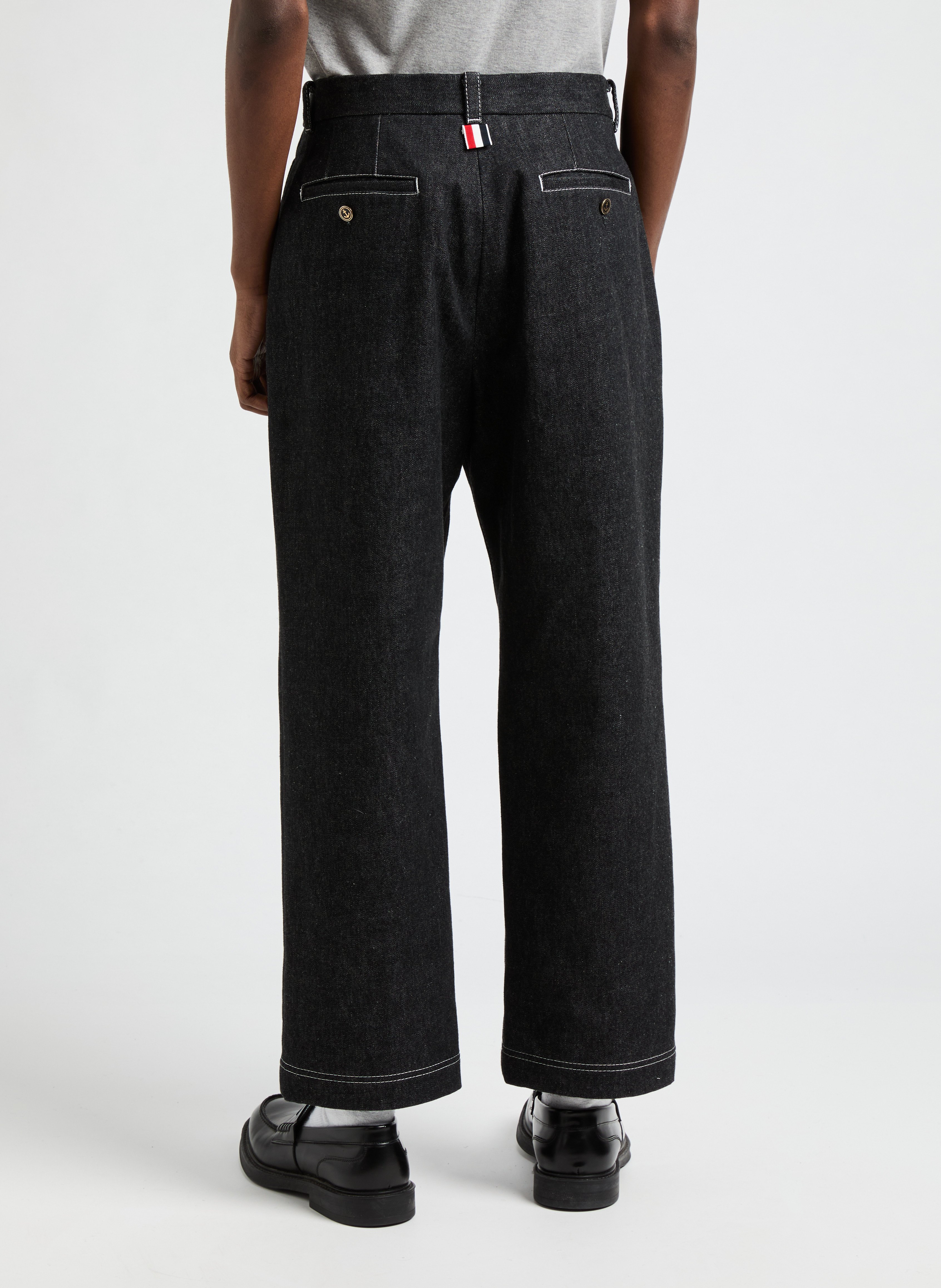 Cotton Trousers THOM BROWNE Black