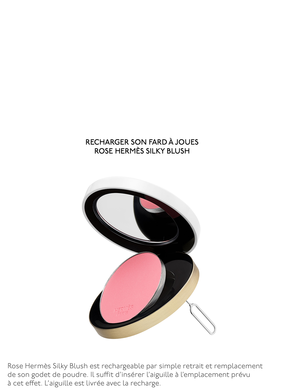 Rose Hermès Silky Blush powder refill, Rose Feu HERMÈS Rose feu