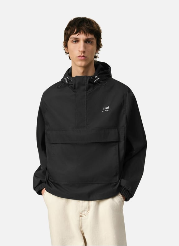 Coupe vent a capuche ami alexandre mattiussi unisexe Noir by AMI PARIS AMI PARIS Coupe vent a capuche ami alexandre mattiussi unisexe Noir