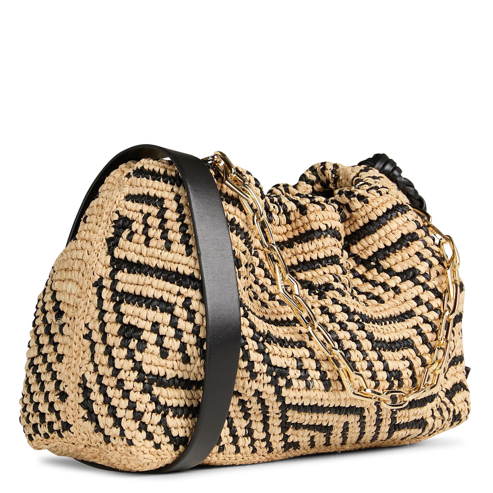 Sac bandoulière en raphia june BA&SH Noir