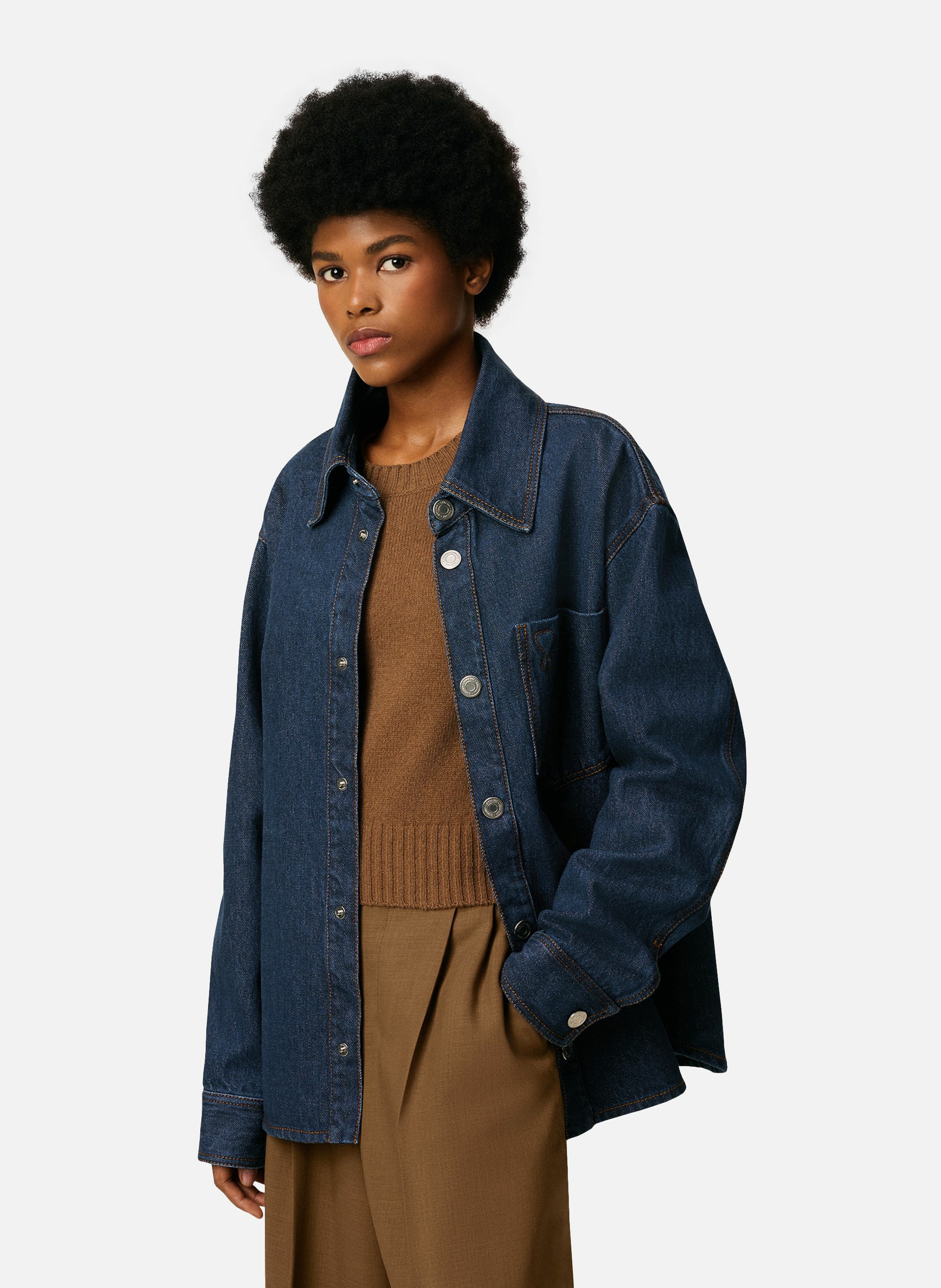 Surchemise ami de coeur en coton unisexe AMI PARIS Bleu