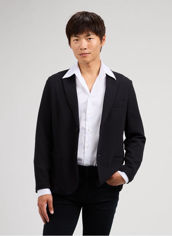Blazer en coton mélangé Bleu by EMPORIO ARMANI EMPORIO ARMANI Blazer en coton mélangé Bleu