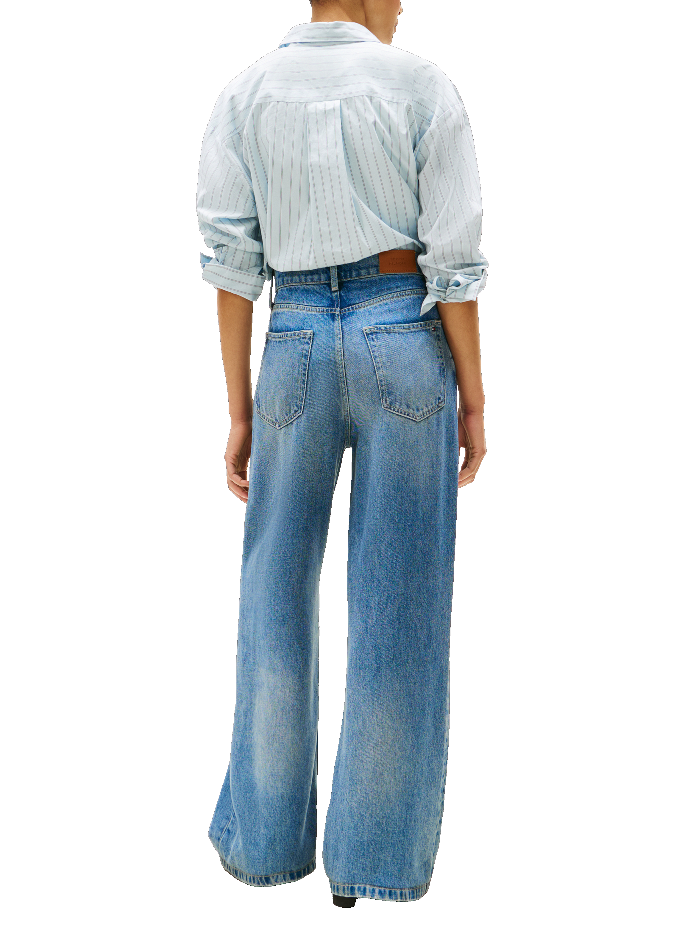 Jean jambe ample taille haute TOMMY HILFIGER Bleu