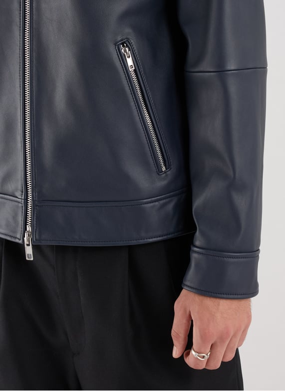 Blouson Fool en cuir d'agneau | Bleu by SAISON 1865 Blouson Fool en cuir d'agneau Bleu