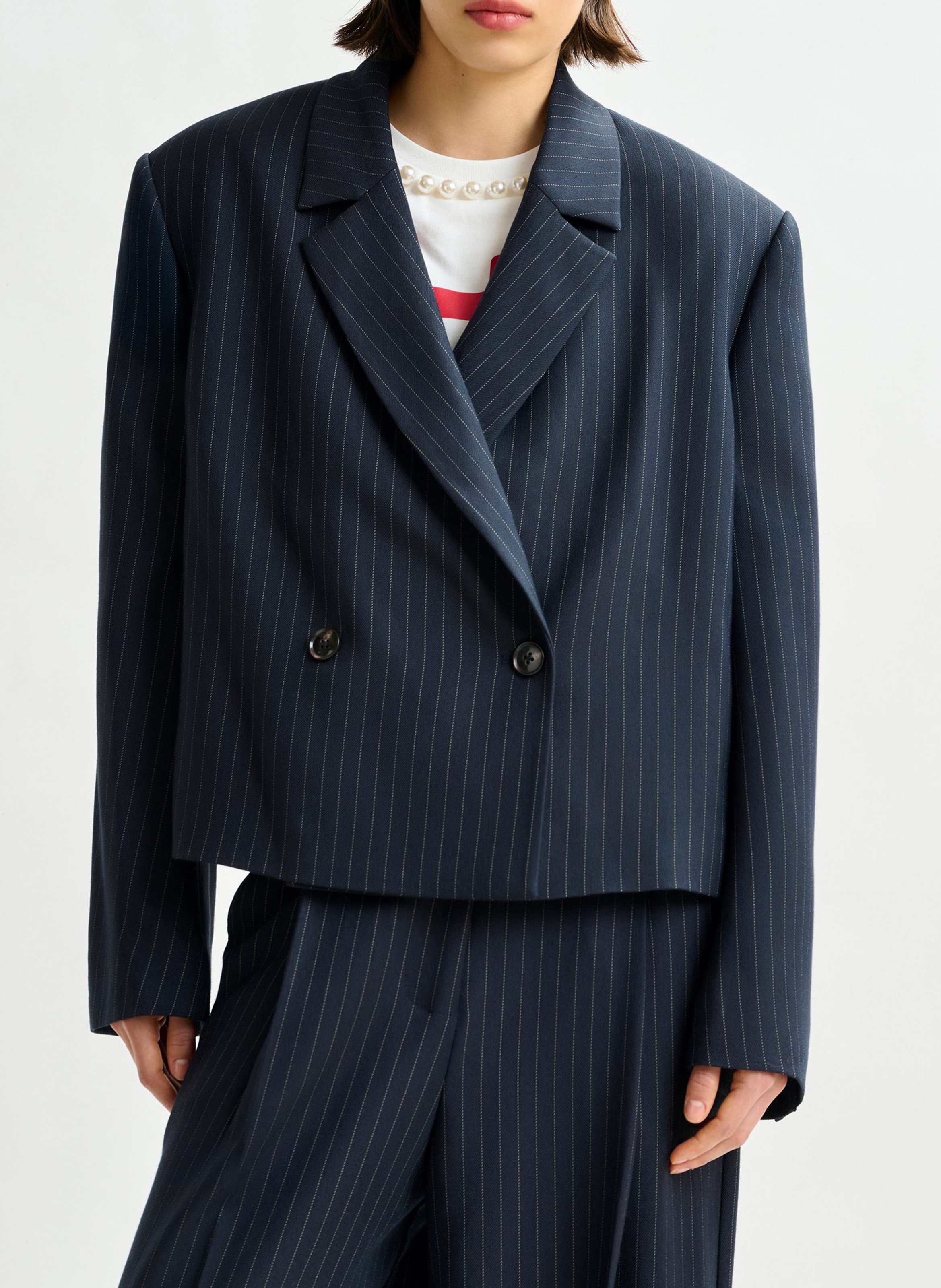 Veste oversize rayée Itzel ESSENTIEL ANTWERP Bleu