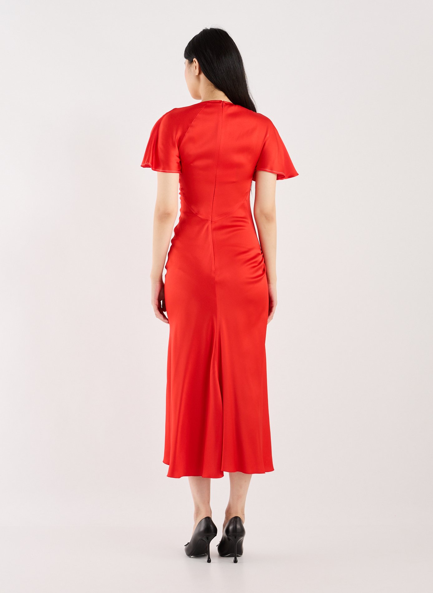 Flared draped dress VICTORIA BECKHAM Red