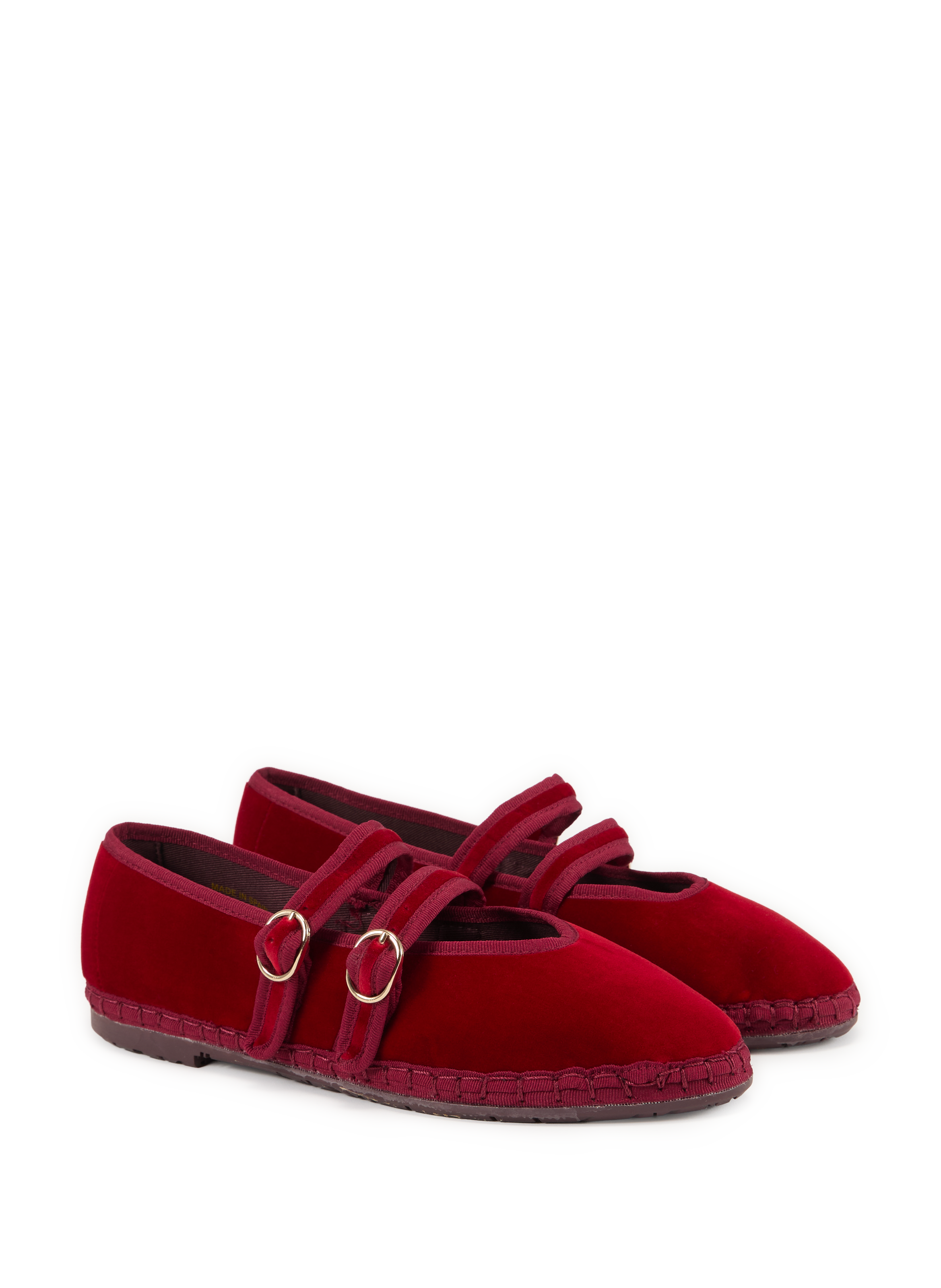 Ballerines double bride en coton mélangé FLABELUS Rouge