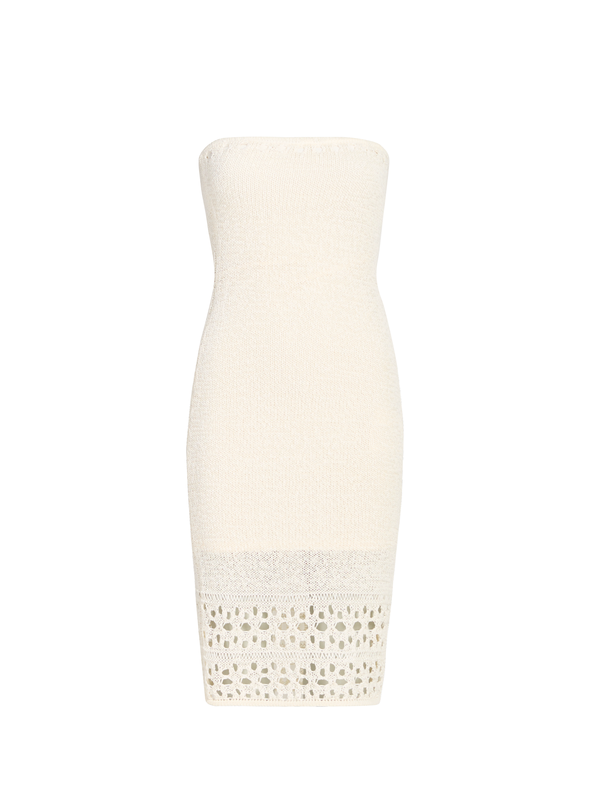 Knit midi strapless dress GUESS White