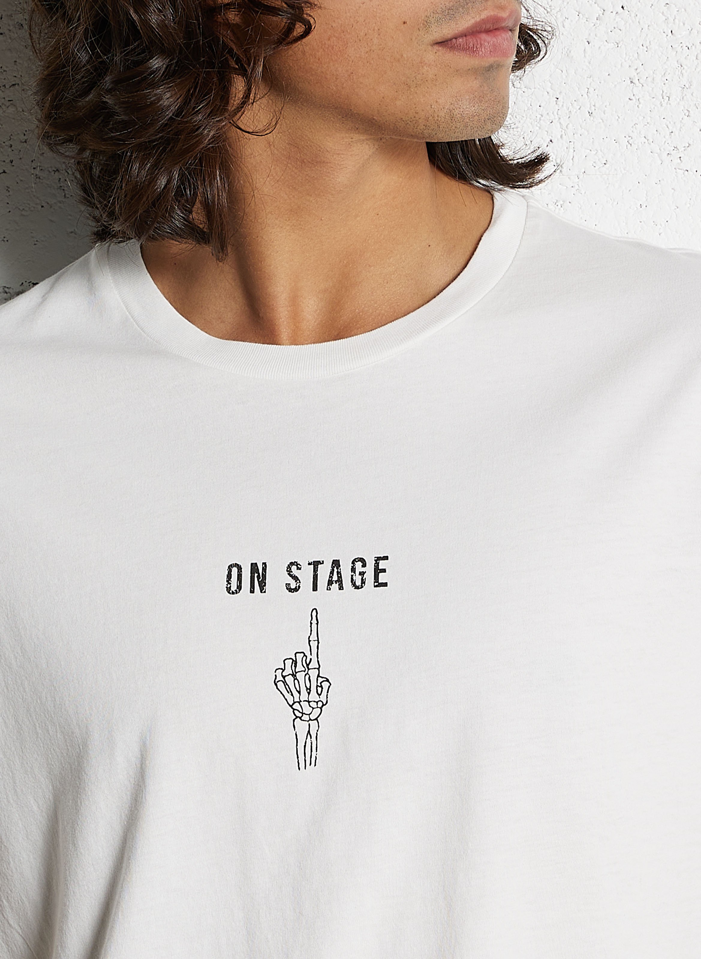 Tee-shirt droit en coton sérigraphié IKKS Blanc