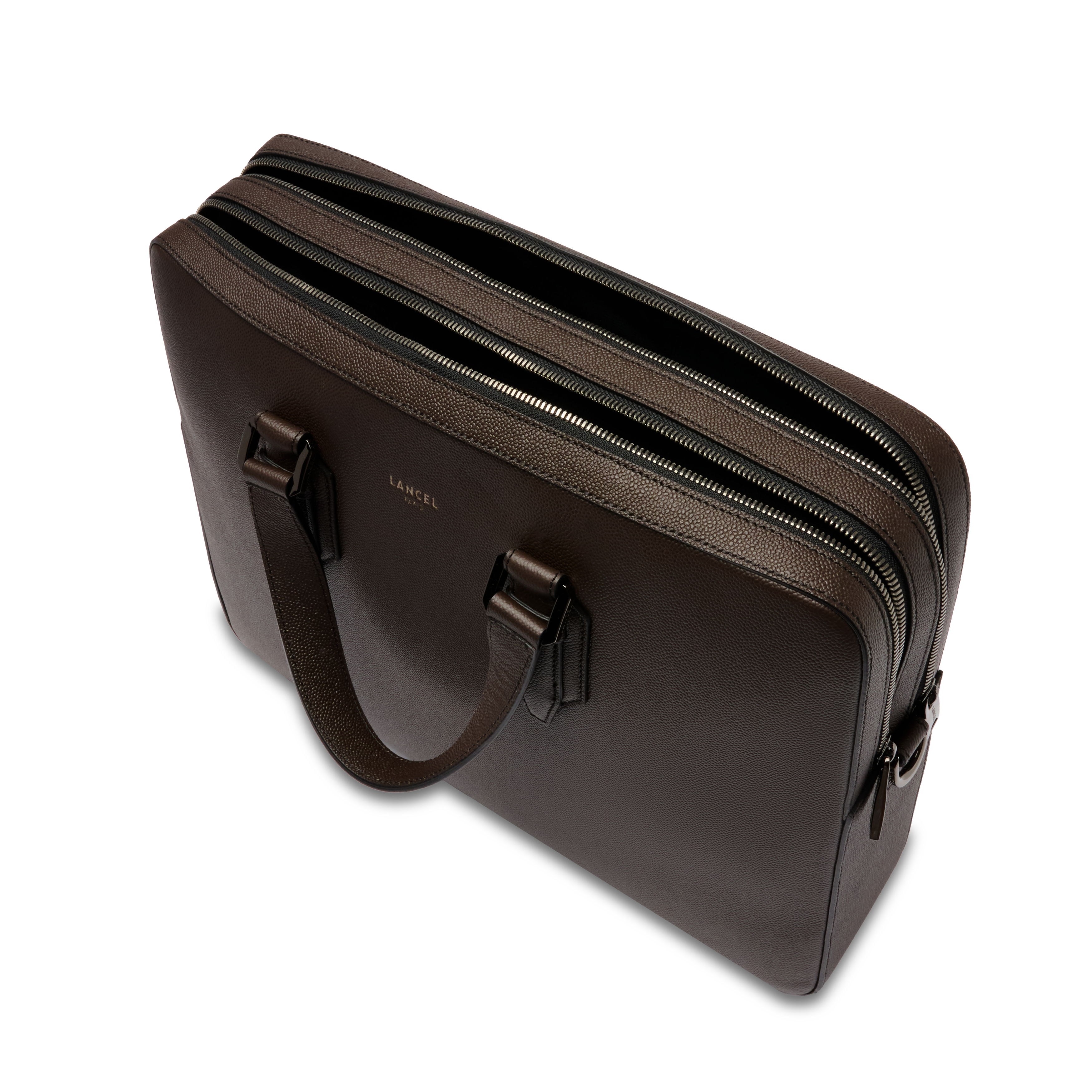 Porte-documents zippé 15"6 charlie de lancel en cuir LANCEL Gris