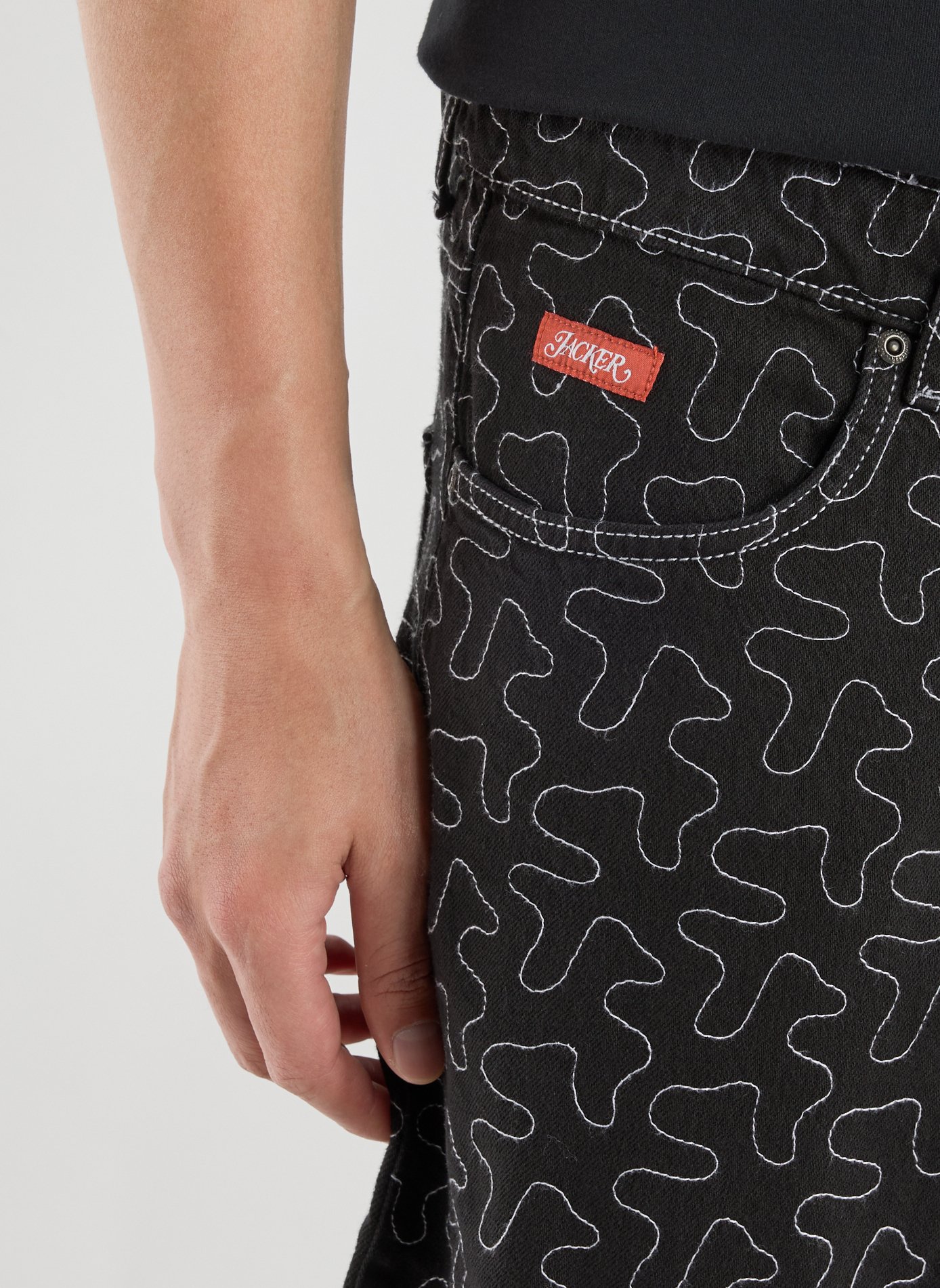 Patterned cotton shorts JACKER. Black