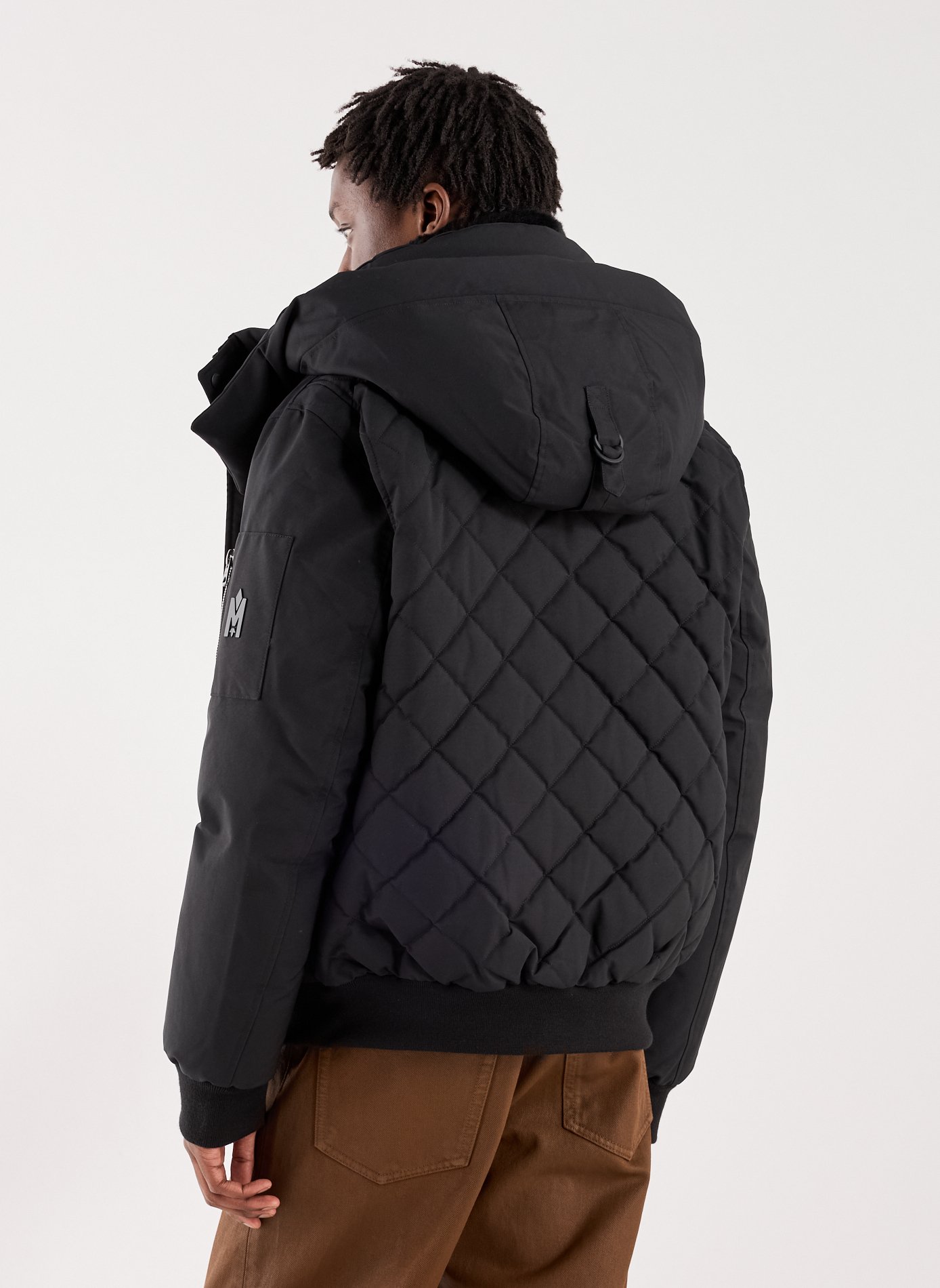 Blouson d'aviateur Iker 2-en-1 avec plastron de rason amovible MACKAGE Noir