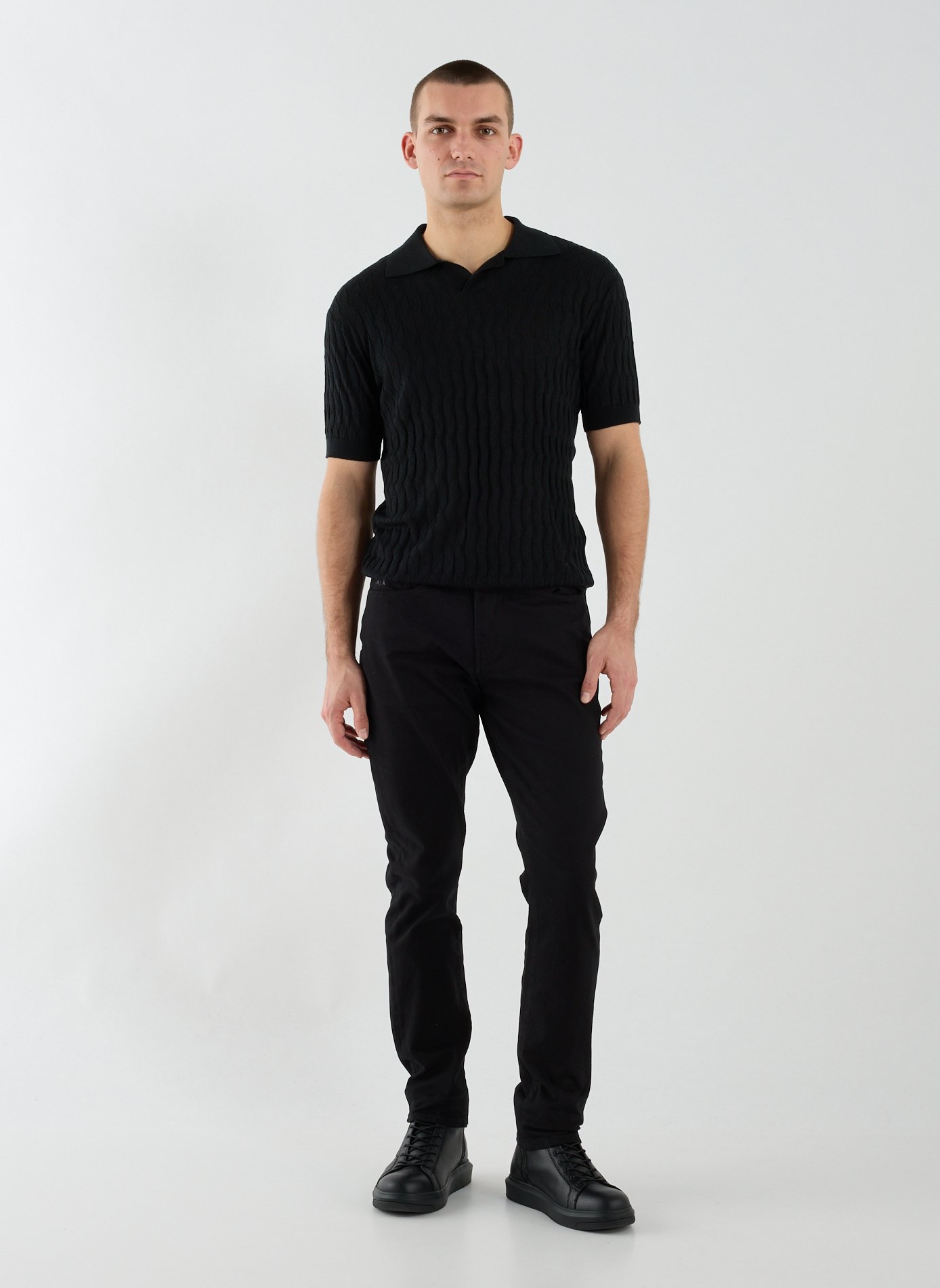 Cotton-blend skinny jeans ARMANI EXCHANGE Black