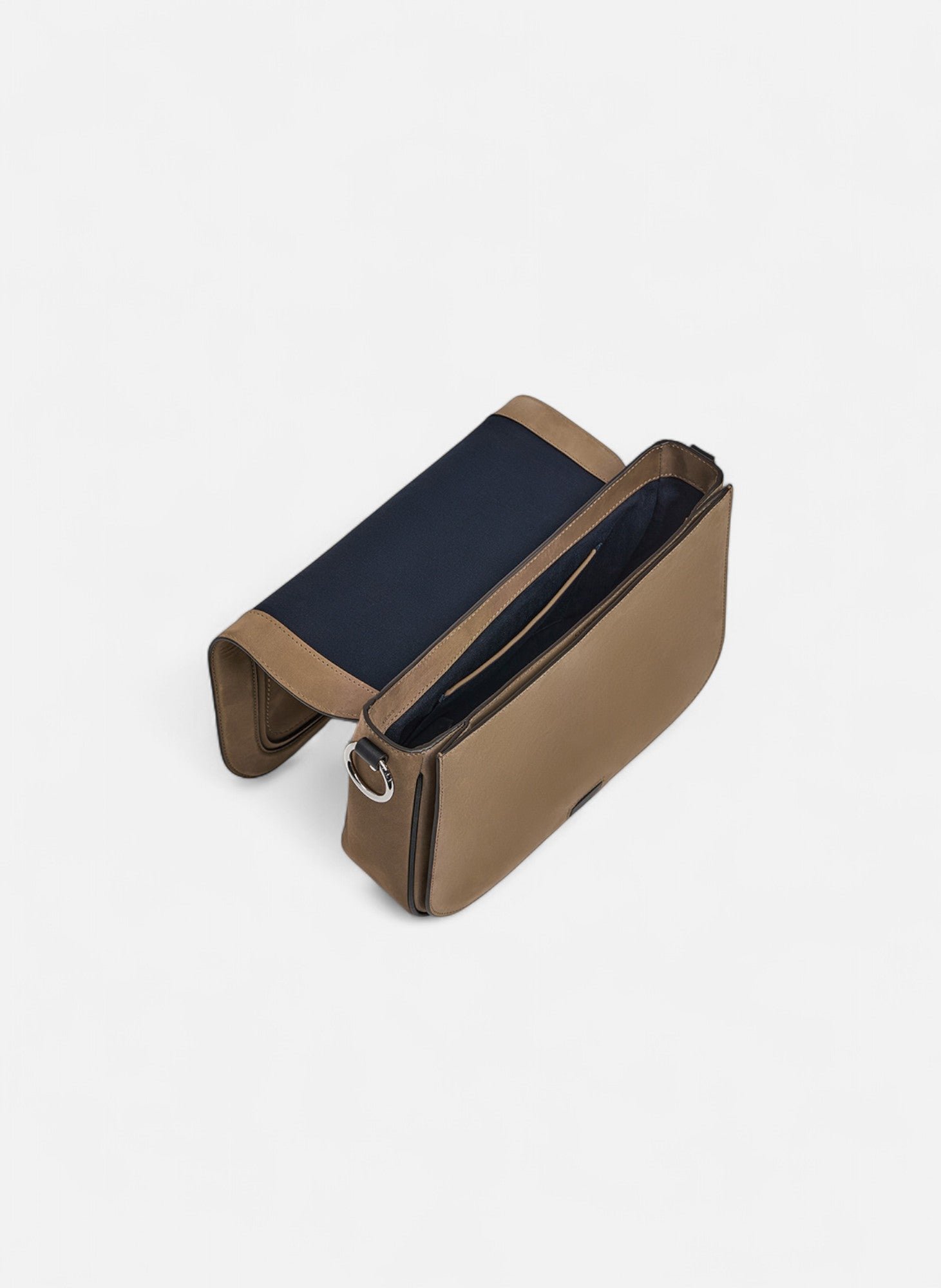 Grand sac bandoulière ella en cuir lisse et nubuck LE TANNEUR Marron