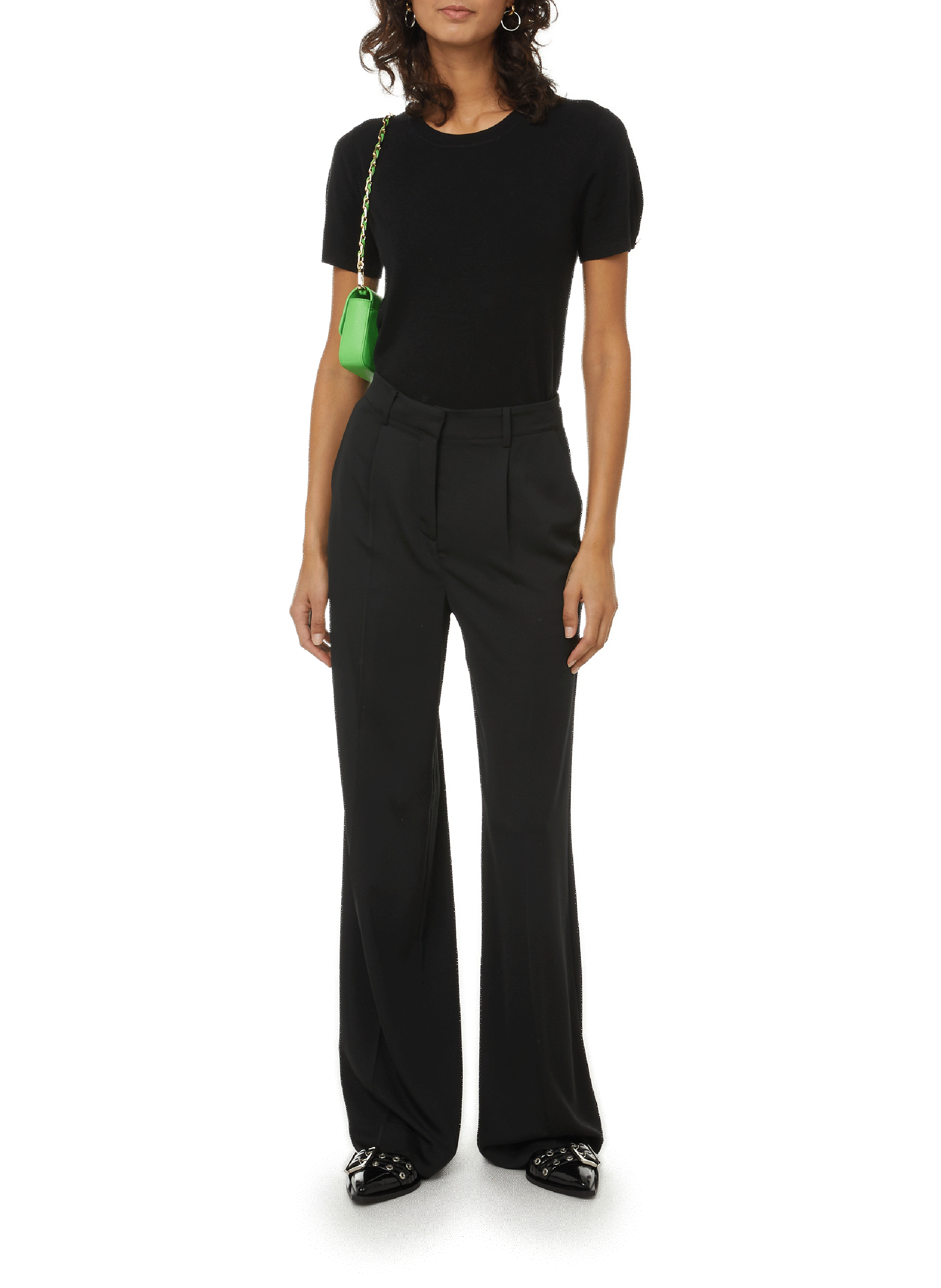 T-shirt en maille en soie et cachemire CRUSH COLLECTION Noir