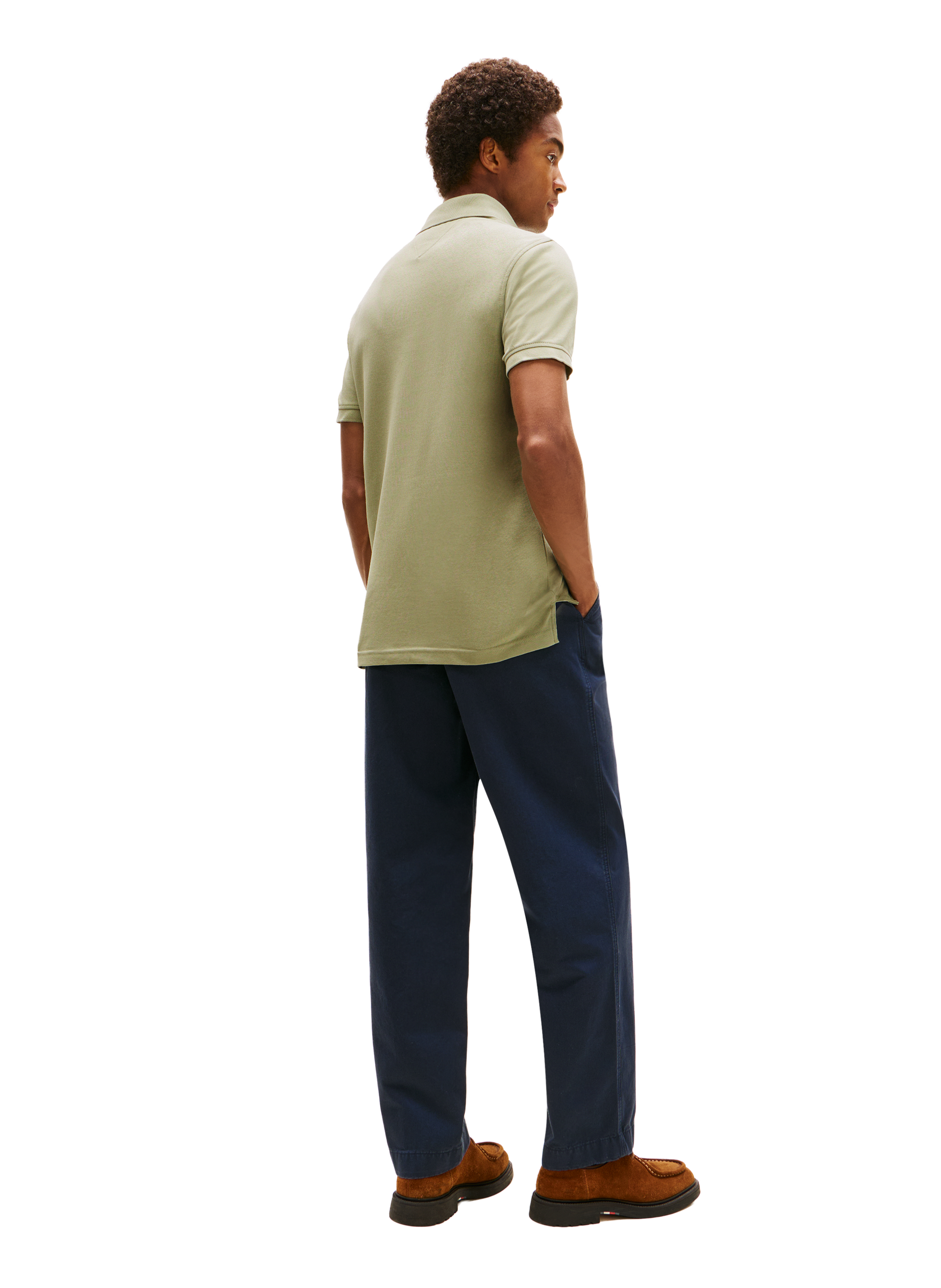 Organic cotton piqué slim-fit polo shirt TOMMY HILFIGER Green