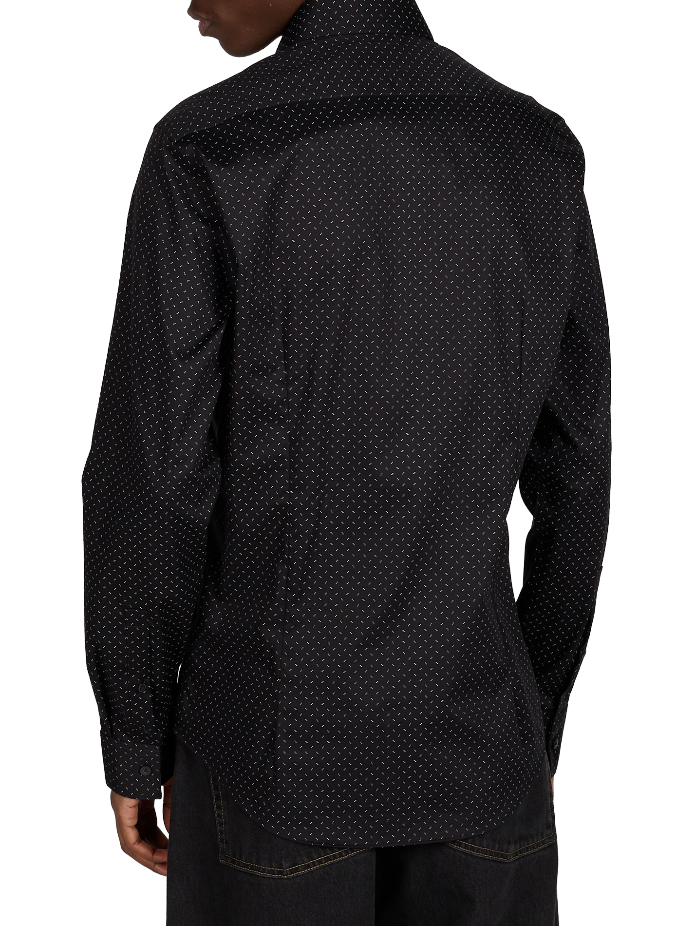 Chemise col classique à motif en coton mélangé CALVIN KLEIN Noir