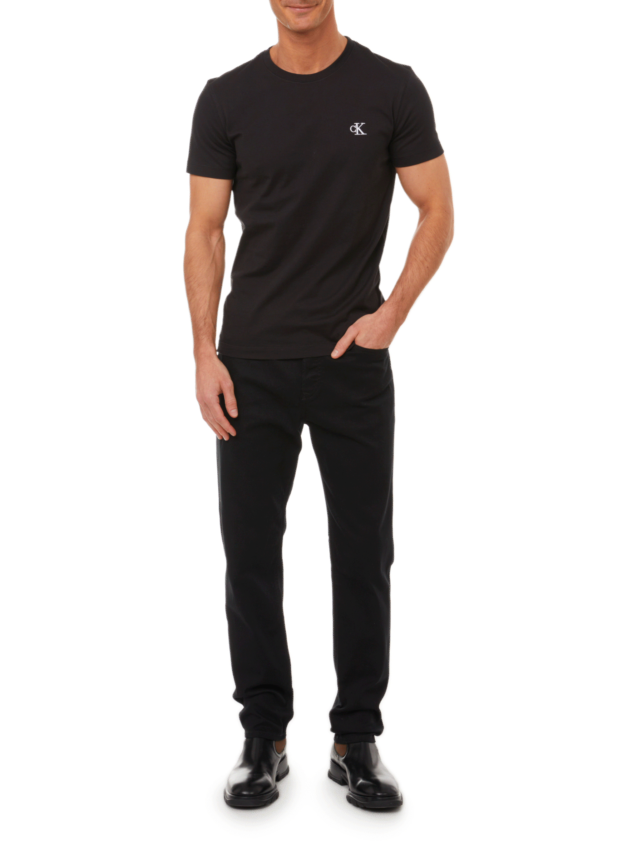 Round-neck cotton T-shirt CALVIN KLEIN Black