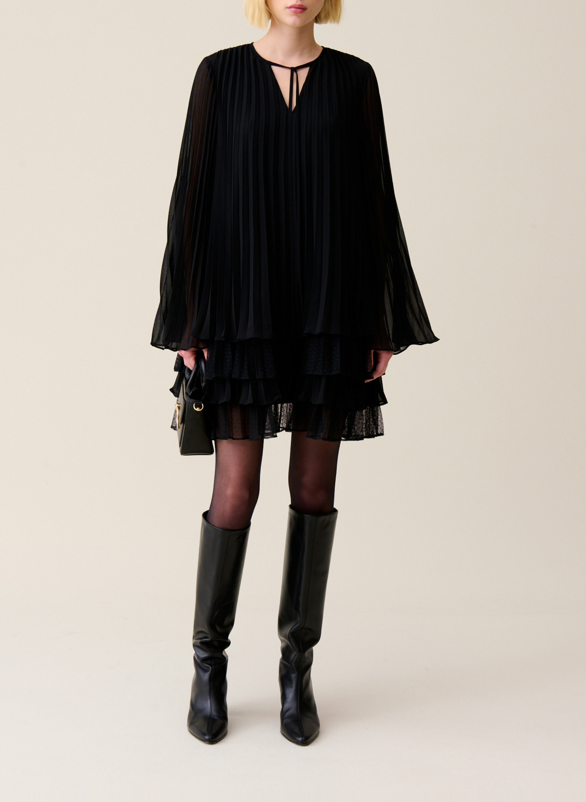 Robe courte volantée CLAUDIE PIERLOT Noir
