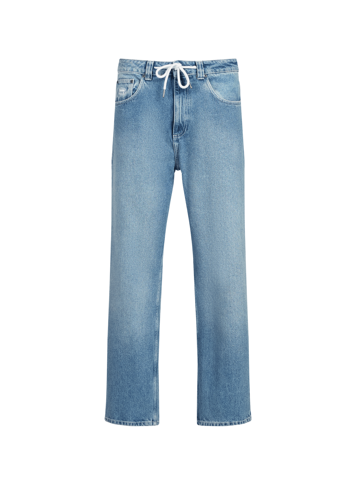 Wide-leg cotton drawstring jeans JACKER. Blue
