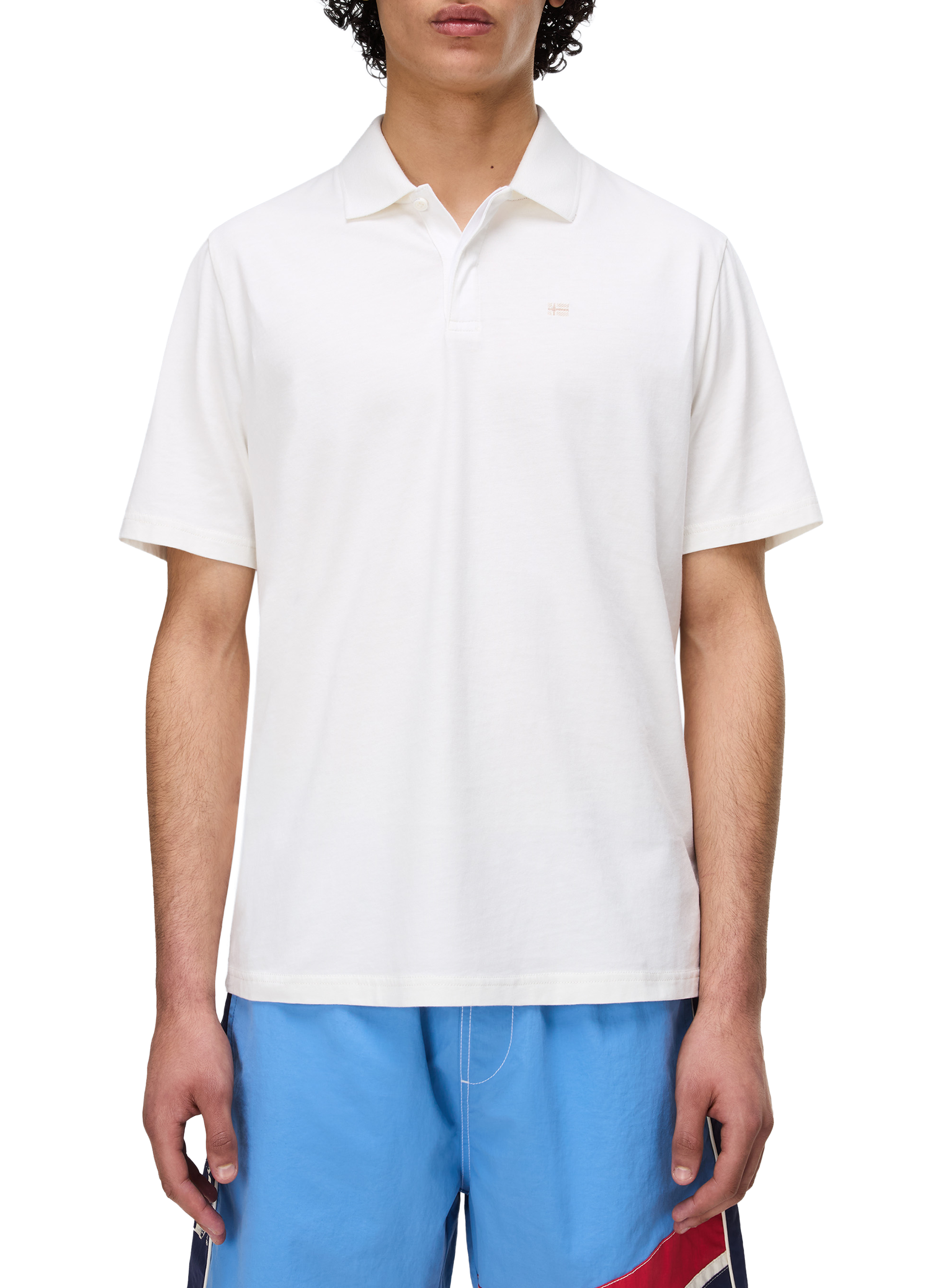 Polo manches courtes E-Nedles en coton NAPAPIJRI Blanc