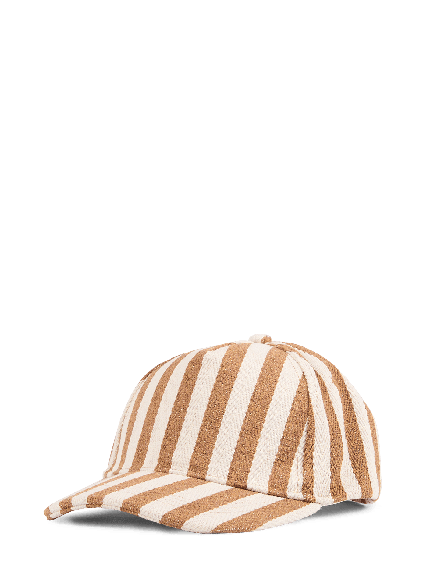 Gestreepte pet van linnen en katoenmix AU PRINTEMPS PARIS Bruin