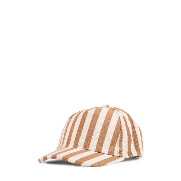 Casquette rayée en lin et coton mélangés Casquette rayée en lin et coton mélangés