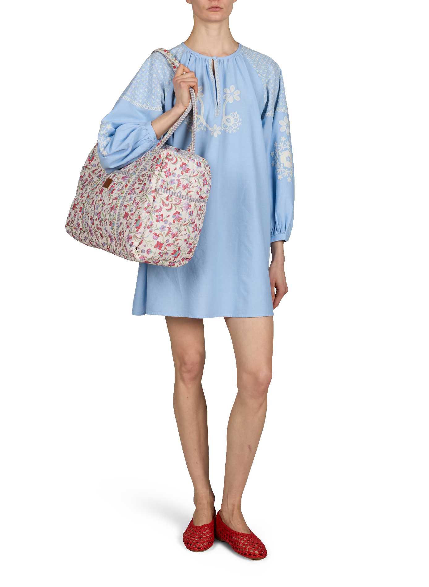 Robe courte Janice en coton LOUISE MISHA Bleu
