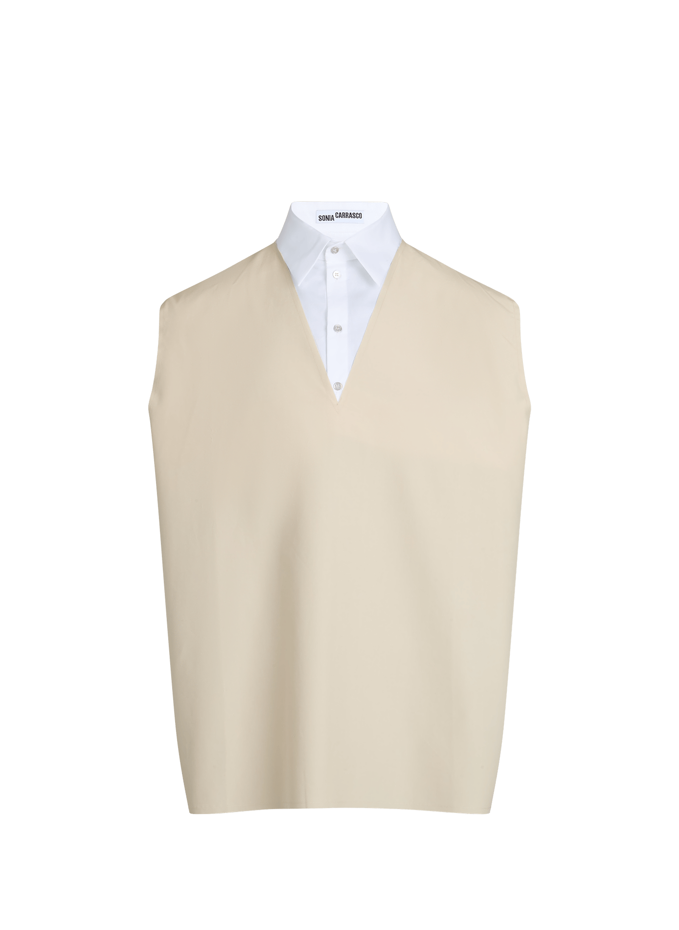 Cotton polo neck sweater SONIA CARRASCO Beige