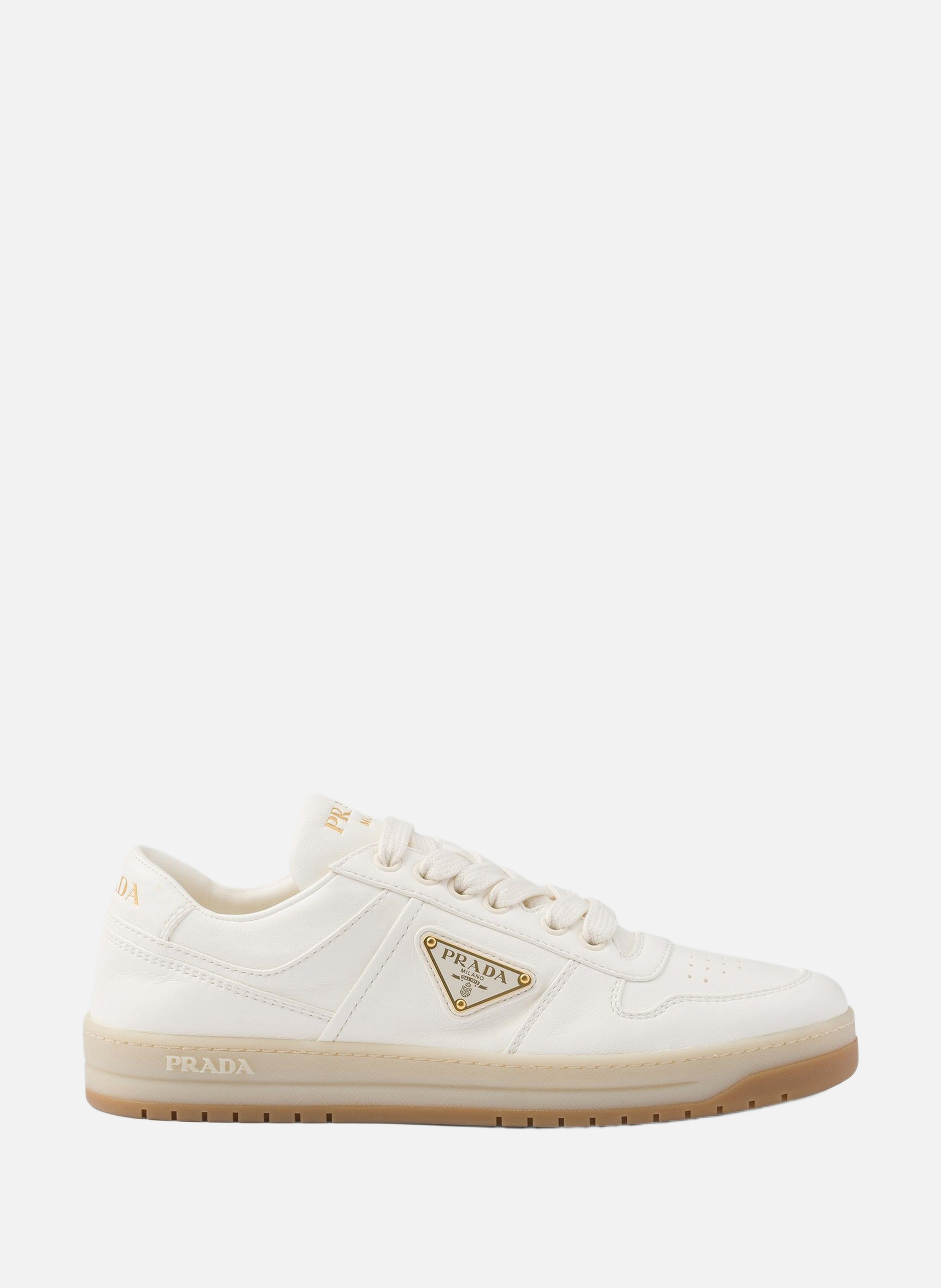Sneakers downtown en cuir nappa PRADA Beige