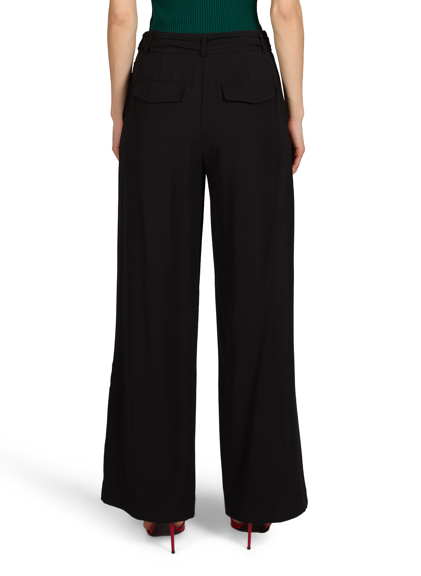 Pantalon ample avec ceinture à boucle logo OBJECT Noir