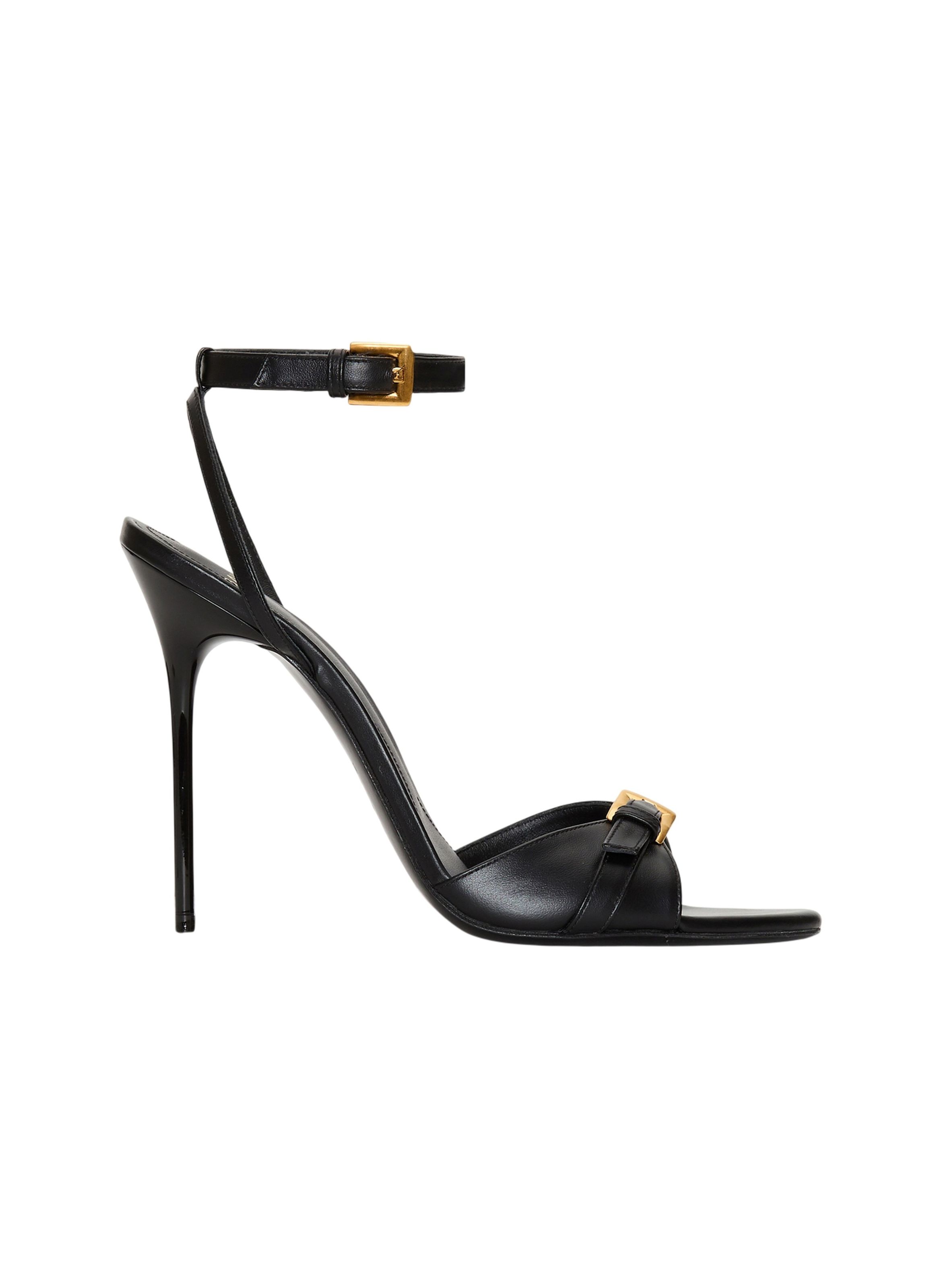 Sandales anthem en cuir lisse BALMAIN Noir