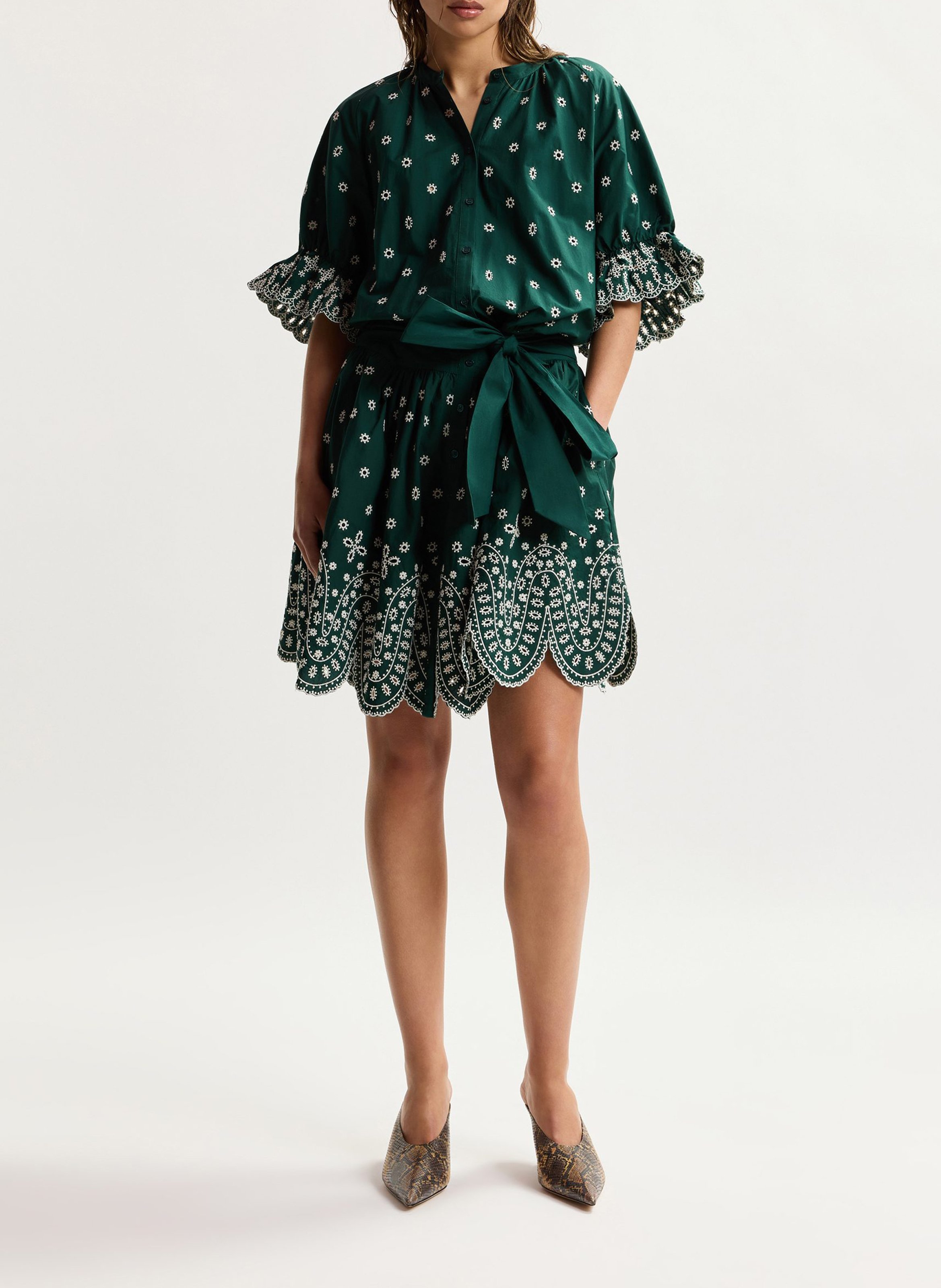 Robe courte imprimée kaylani ESSENTIEL ANTWERP Vert