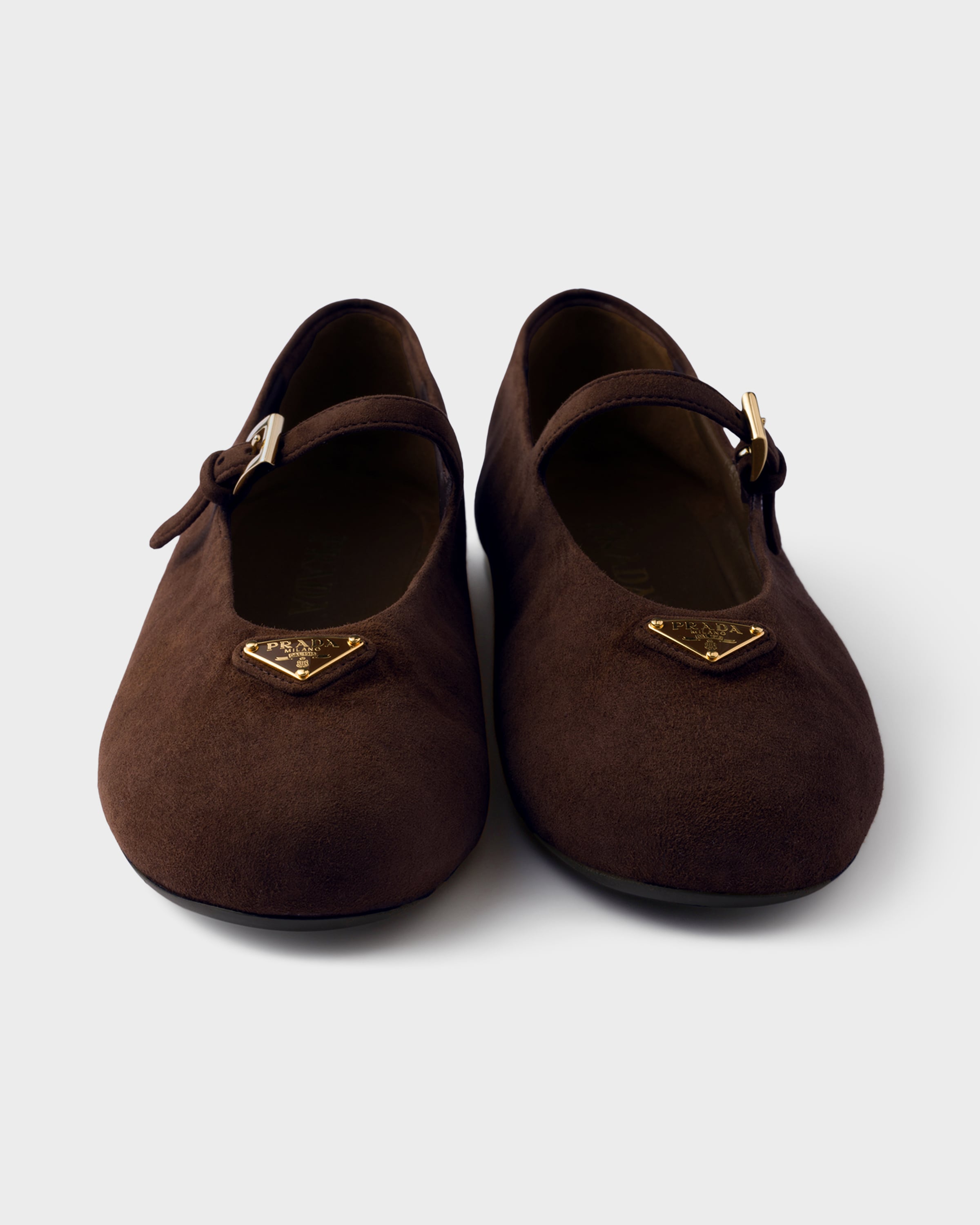 Ballerines en veau velours PRADA Marron