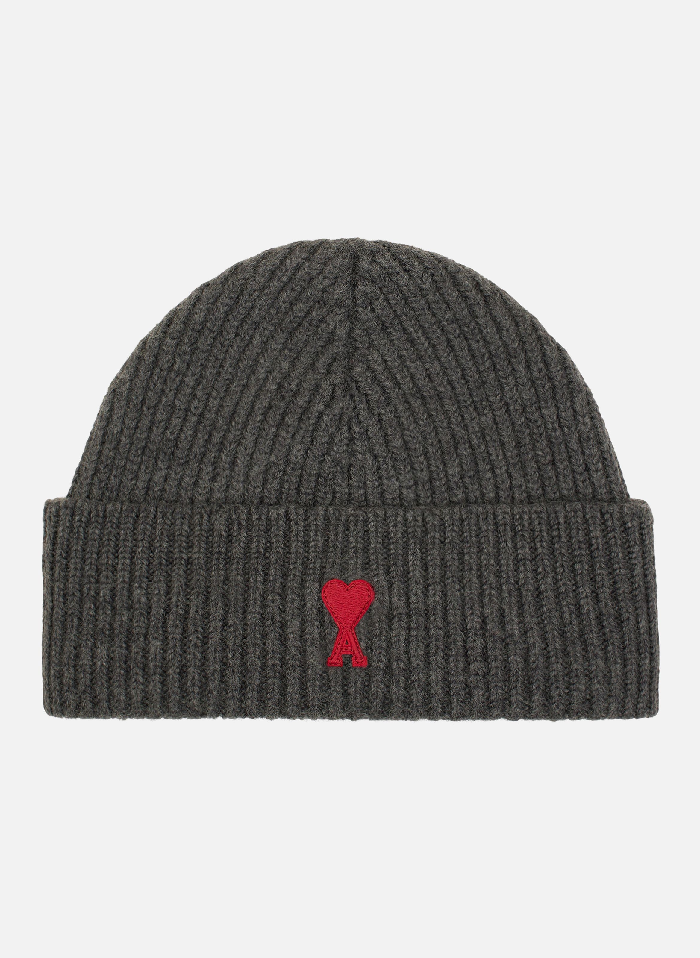 Bonnet ami de coeur rouge unisexe AMI PARIS Gris