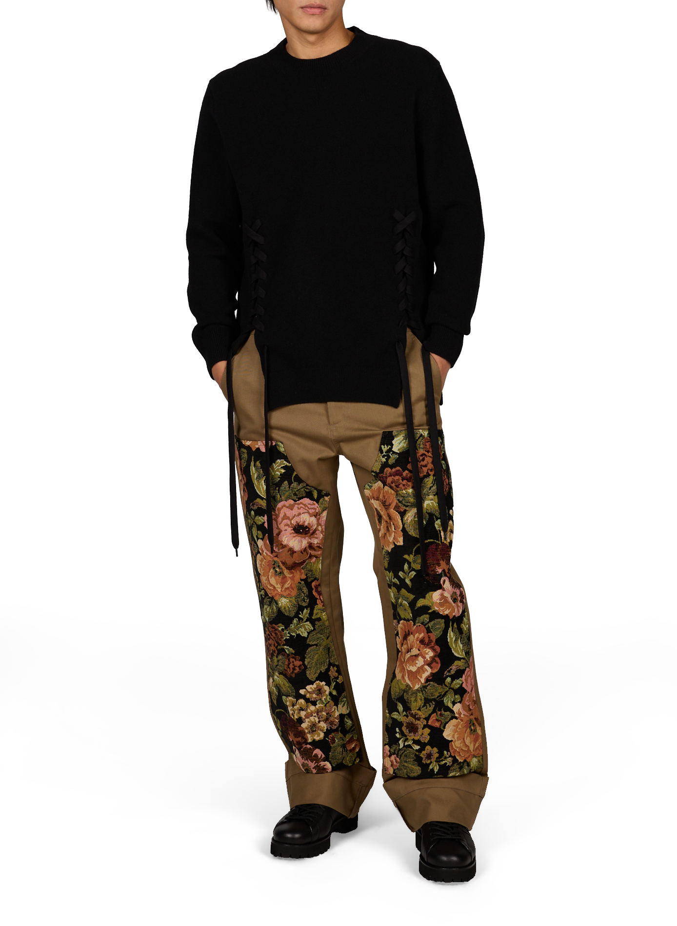 Rechte wollen merino-mix pullover SIMONE ROCHA Zwart