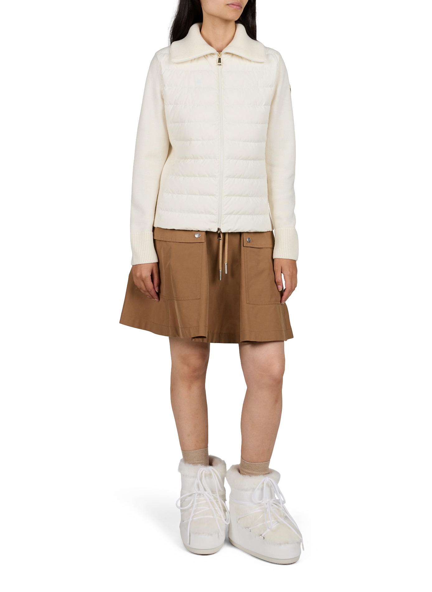 Chemise droite à motif fleuri en coton MONCLER Noir