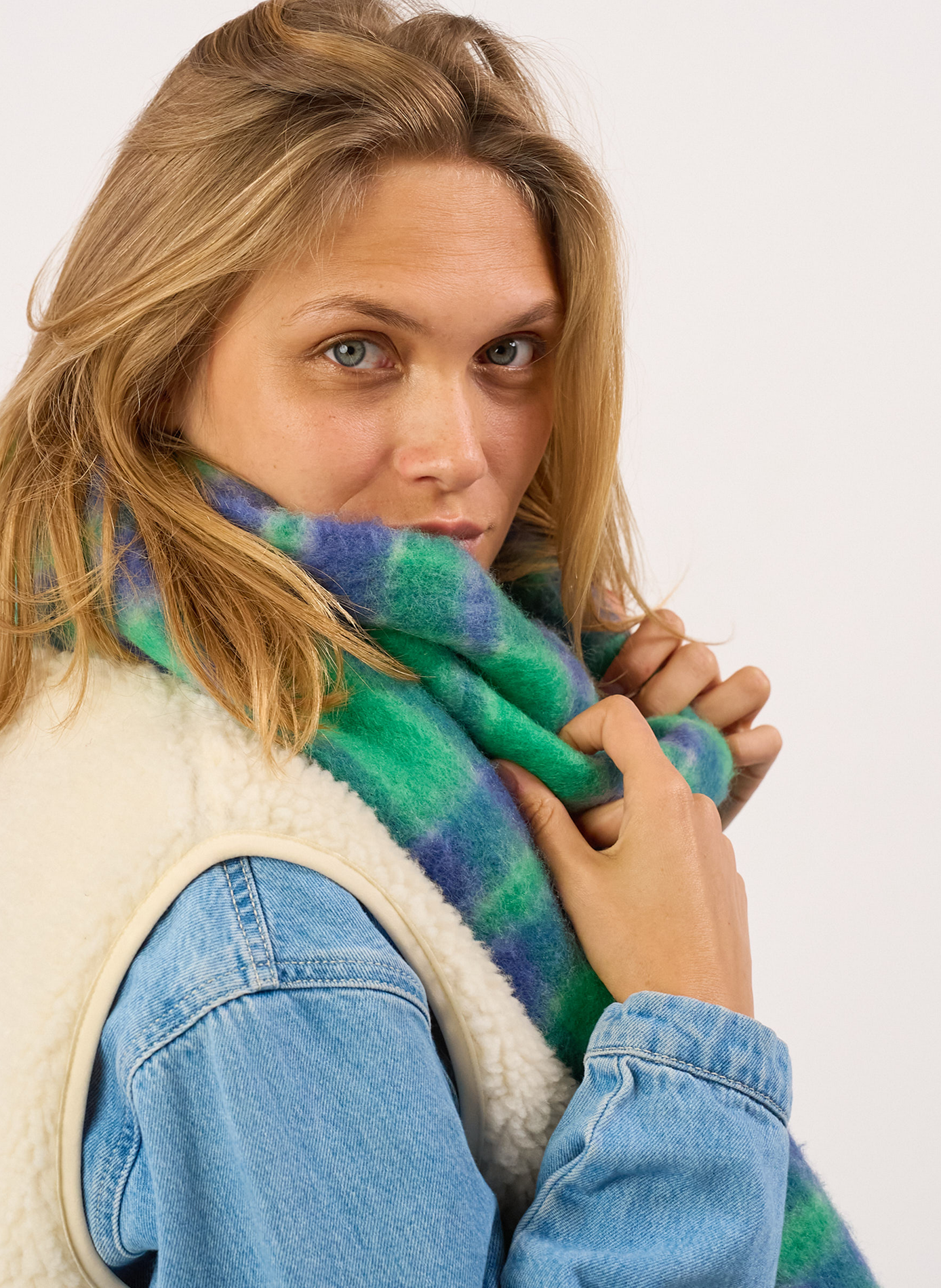 Echarpe en laine regular BILLYBELT Bleu