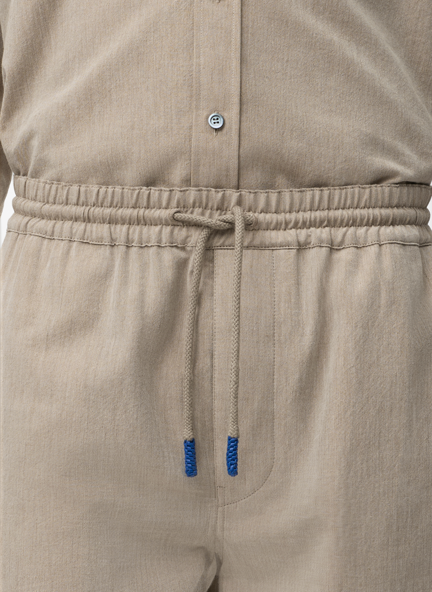 Pantalon à coulisse en laine et coton LOEWE Beige