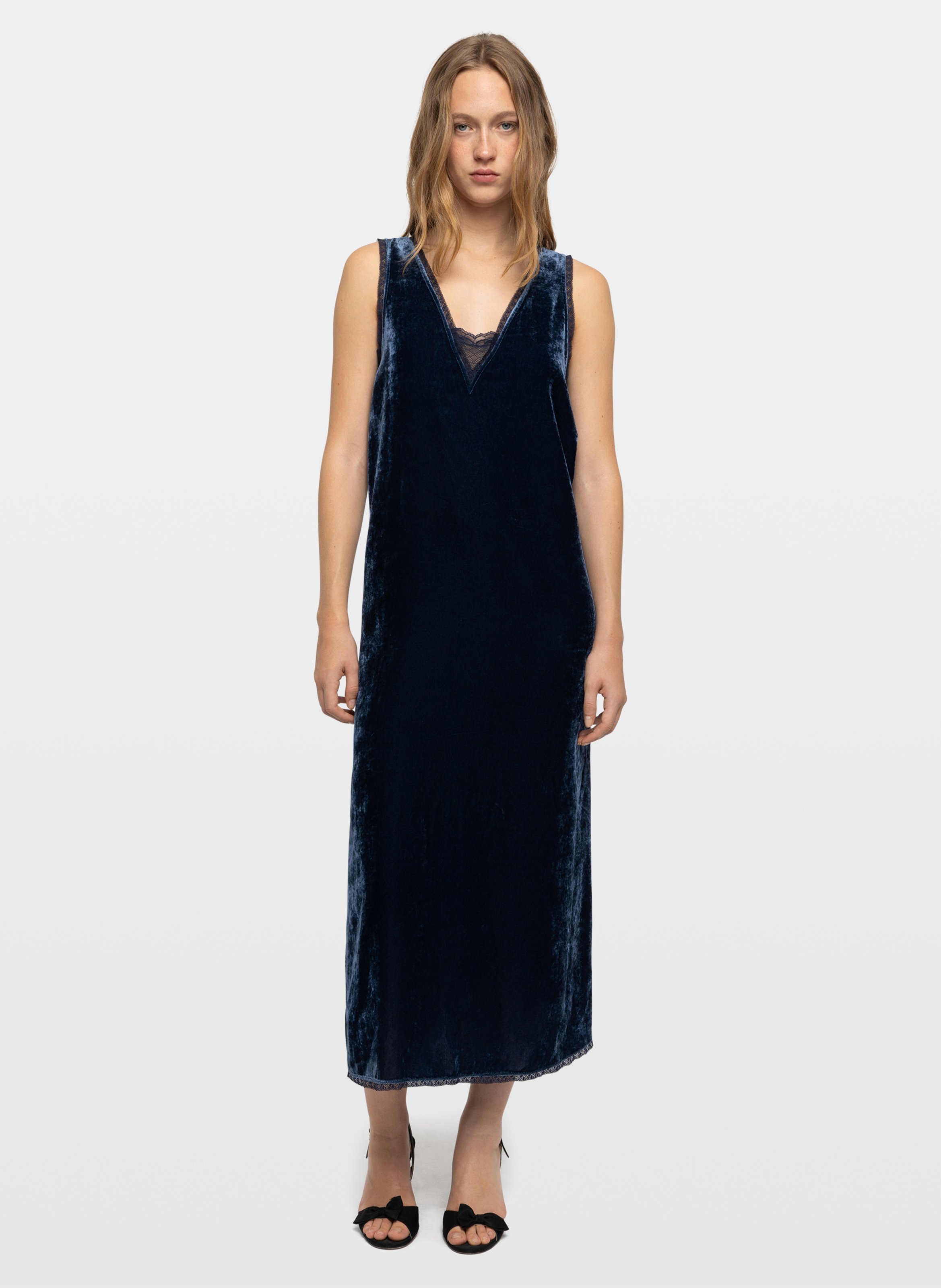 Robe longue droite en velours renzo ZADIG&VOLTAIRE Blauw