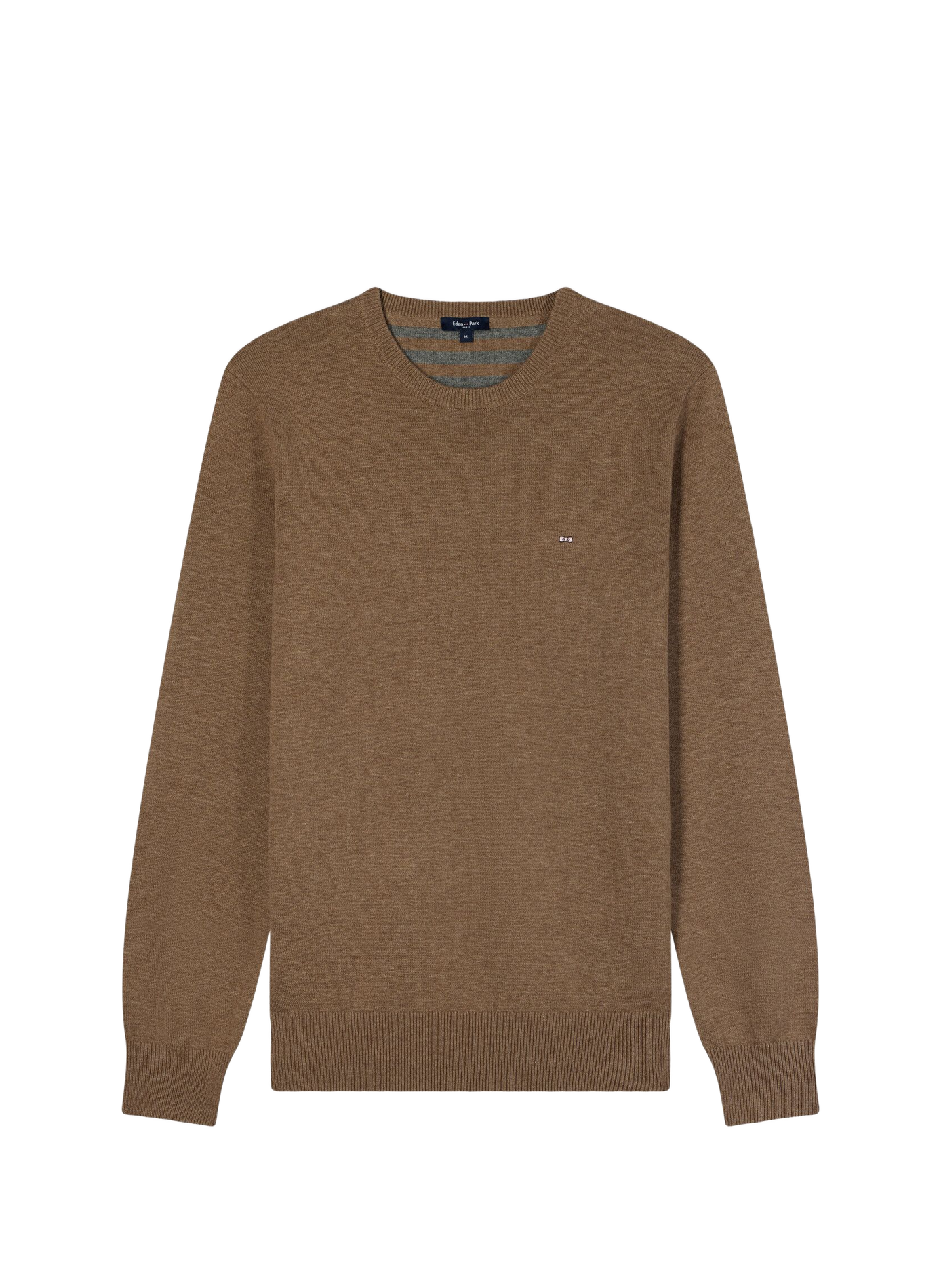 Straight-fit wool and cotton trousers with logo EDEN PARK Brown