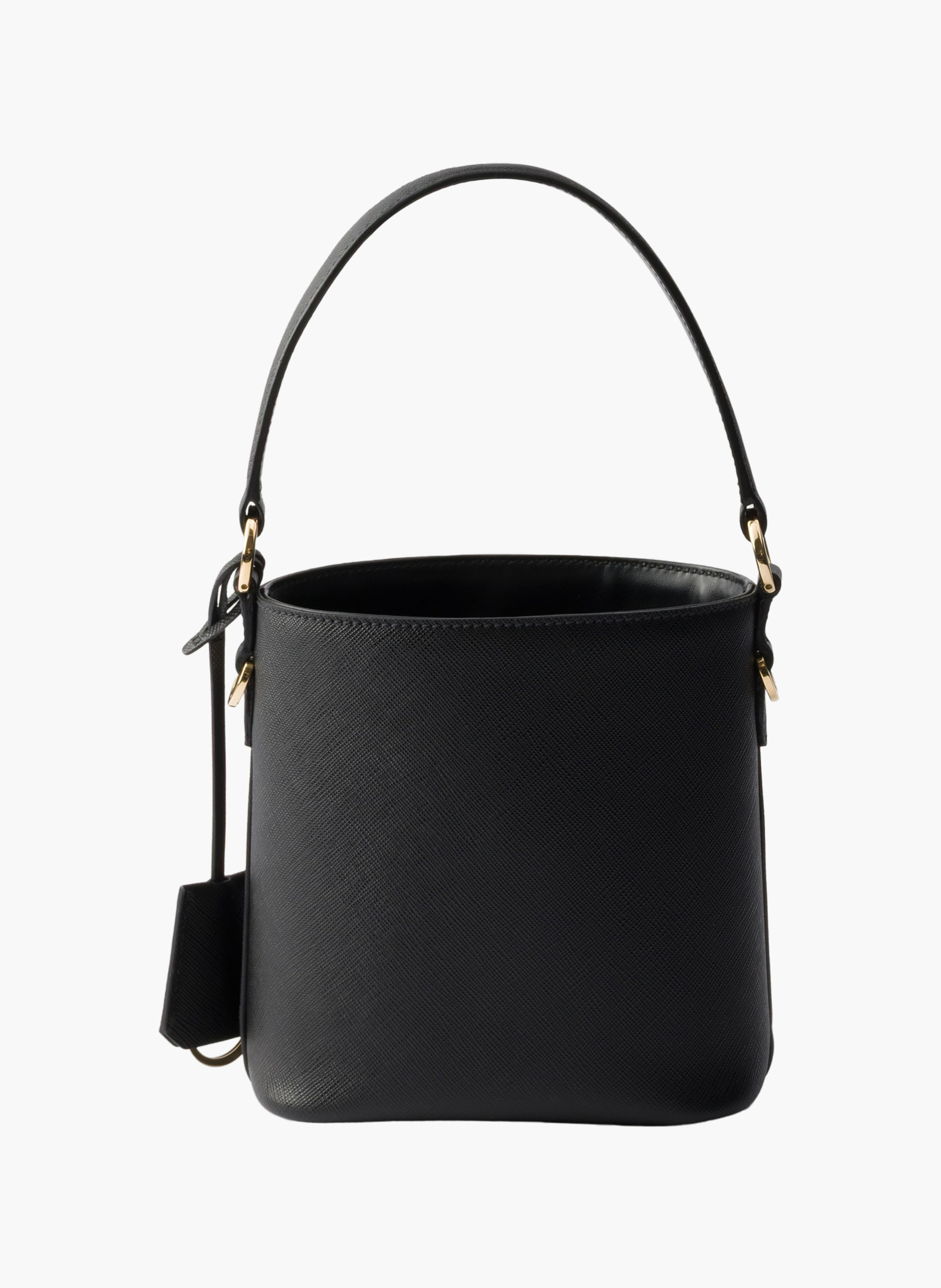 Mini sac seau en cuir saffiano PRADA Noir