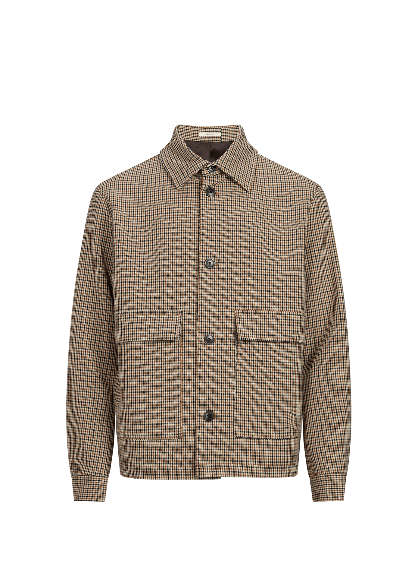 Straight-cut patterned button-up jacket SELECTED Beige