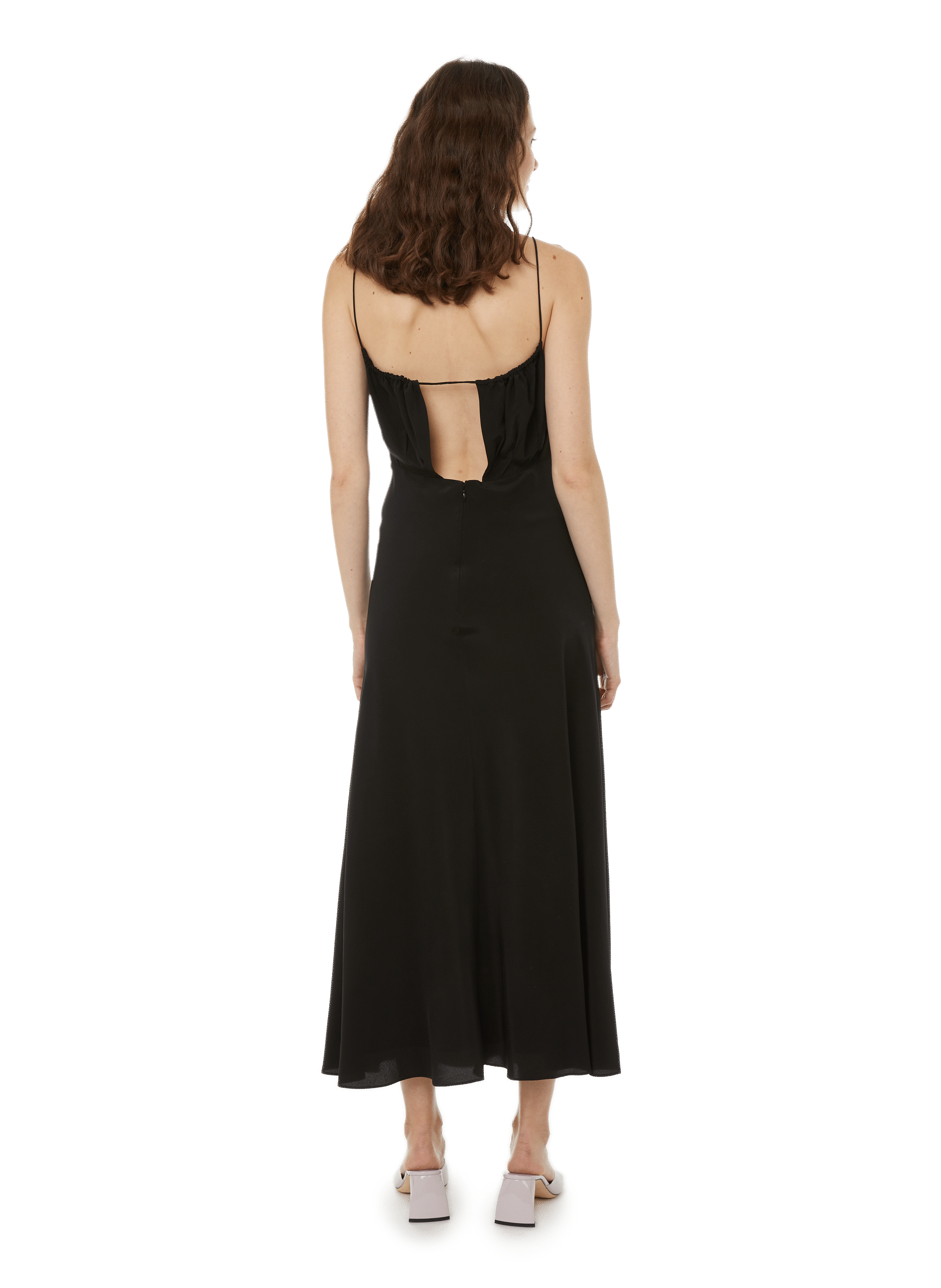 Robe midi en soie TOTEME Noir