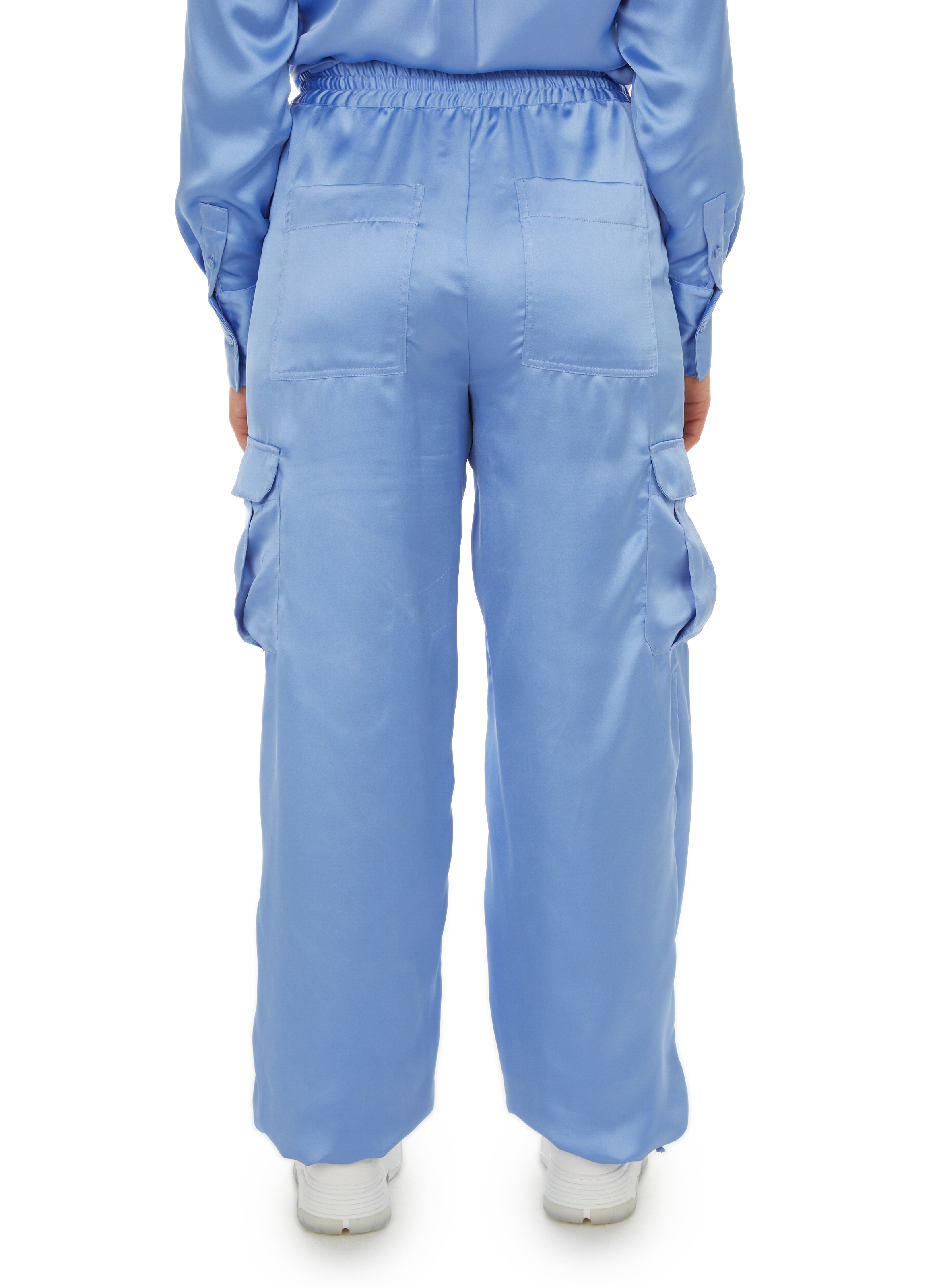 Satin cargo pants SAISON 1865 Blue