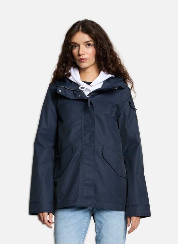 Gore Tex Parka Femme Bleu Marine Avec Capuche Jacket Aigle Coupe