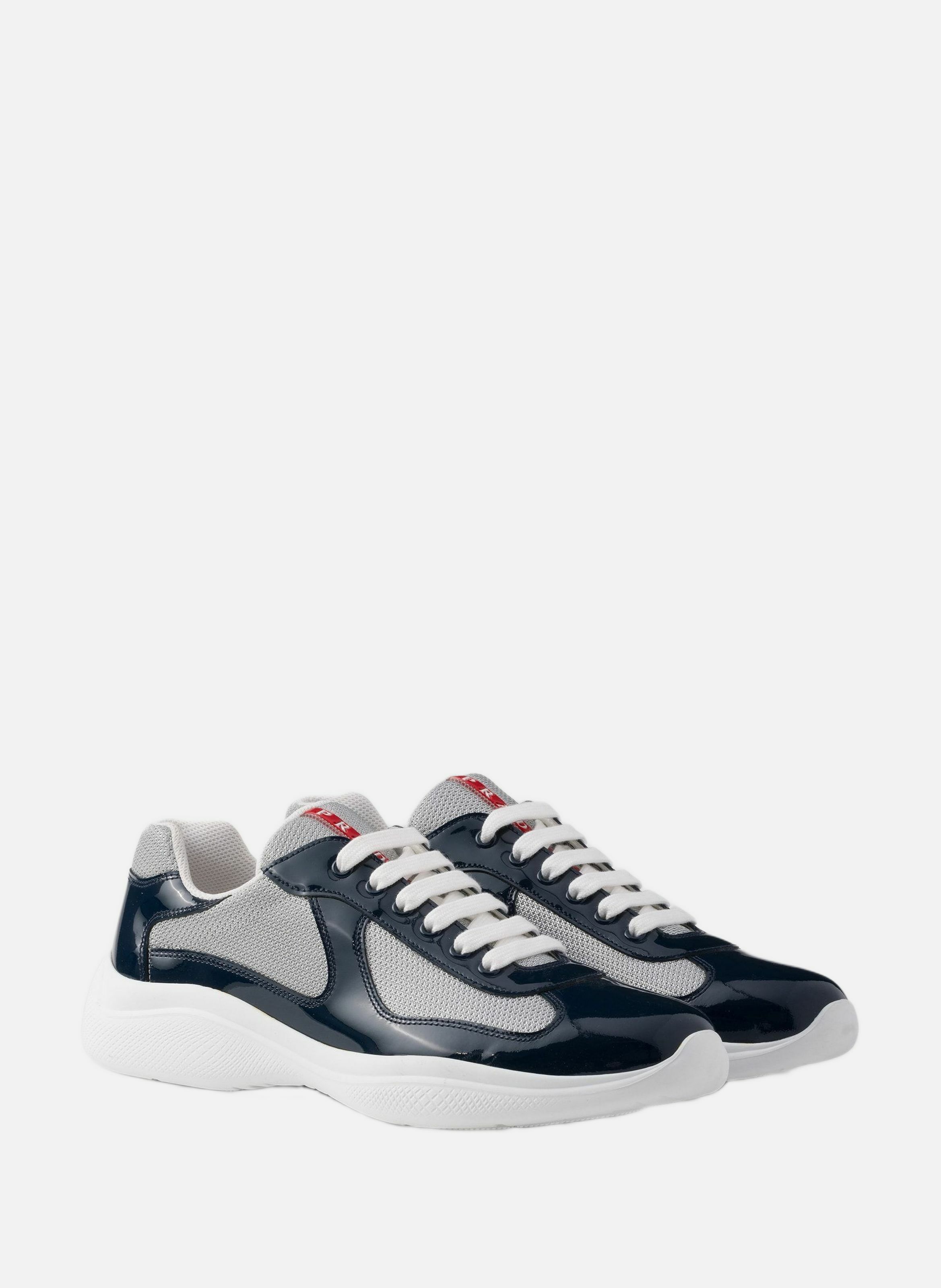 Sneakers prada america’s cup en cuir verni et tiss PRADA Bleu