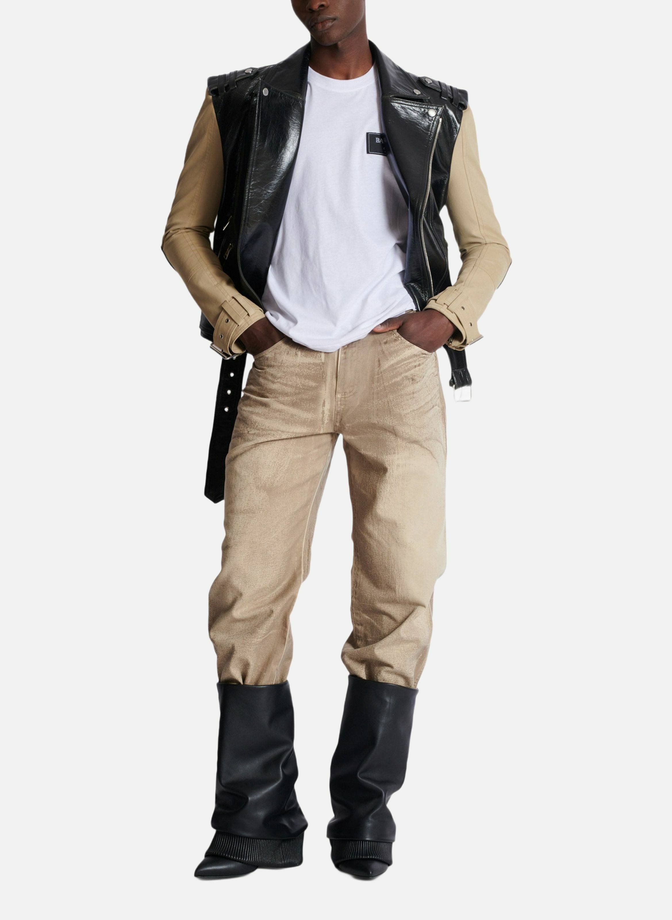 T-shirt à étiquette balmain couture BALMAIN Blanc