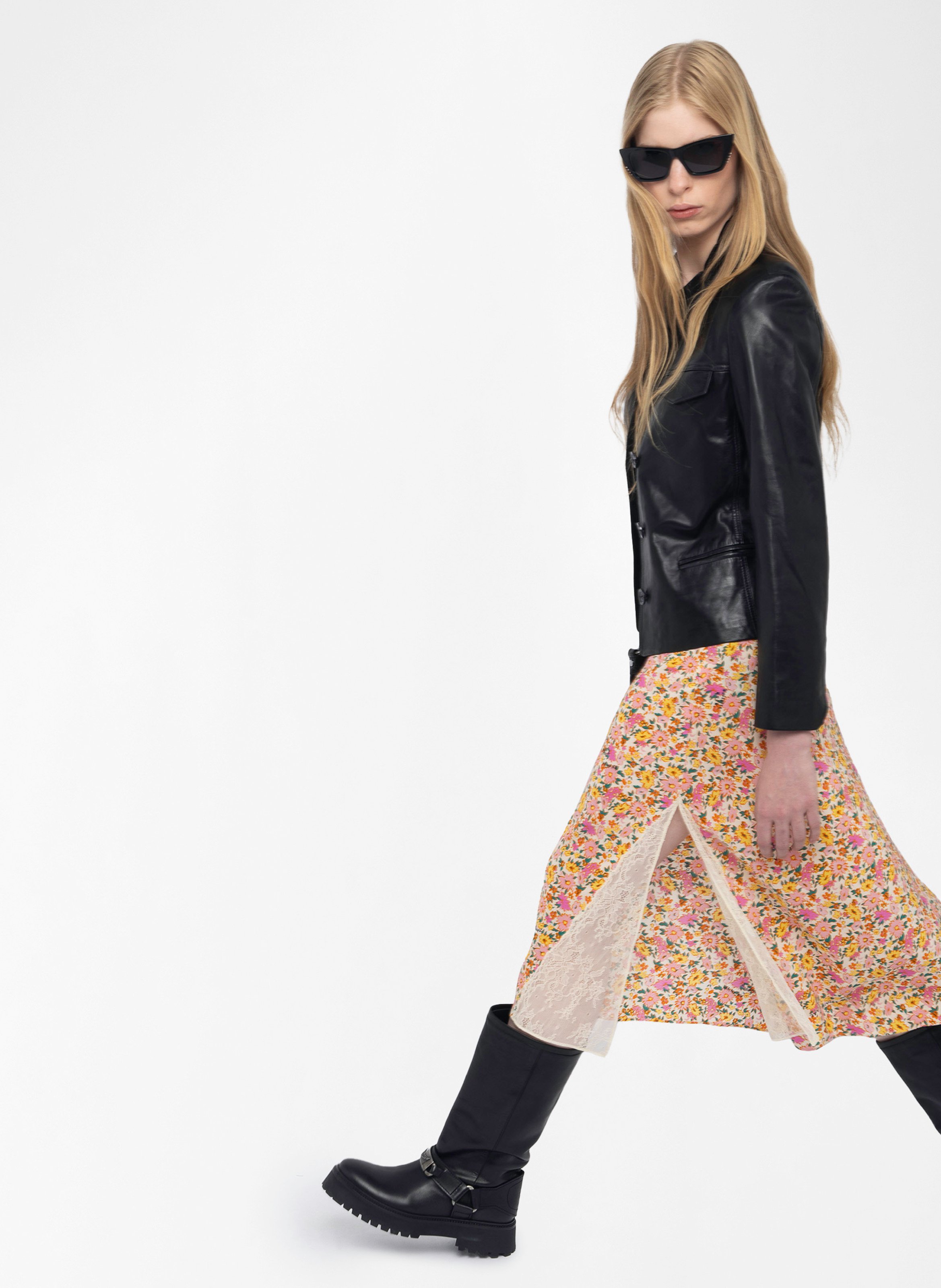 Jupe midi imprimée jayla ZADIG&VOLTAIRE Blanc